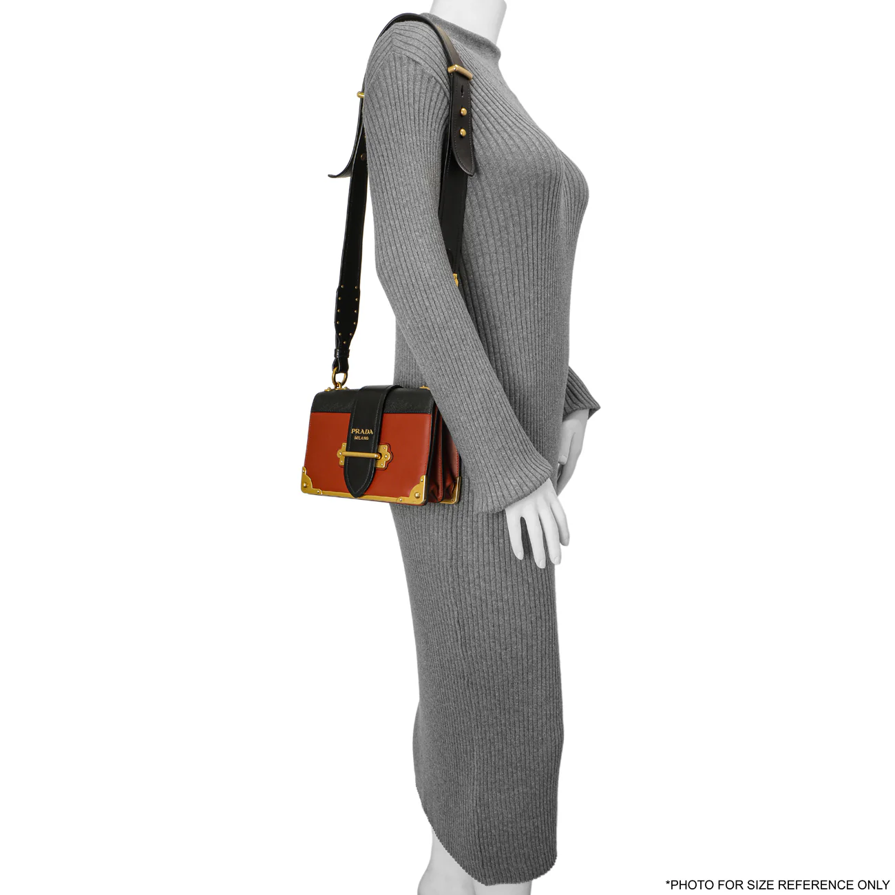 Prada Cotto Nero City Calf Saffiano Cahier Bag - Image 8