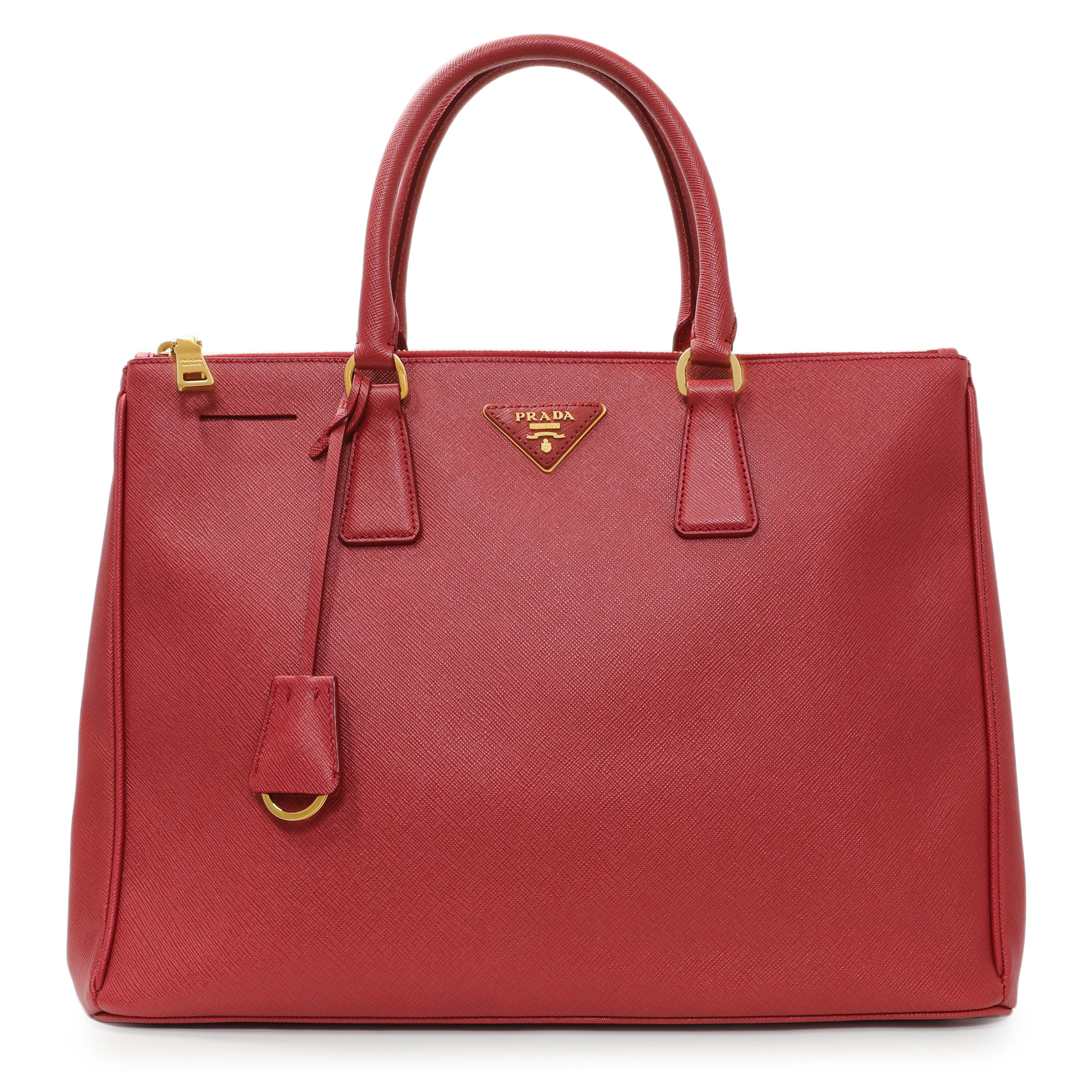 Prada Fuoco Saffiano Galleria Double Zip Large