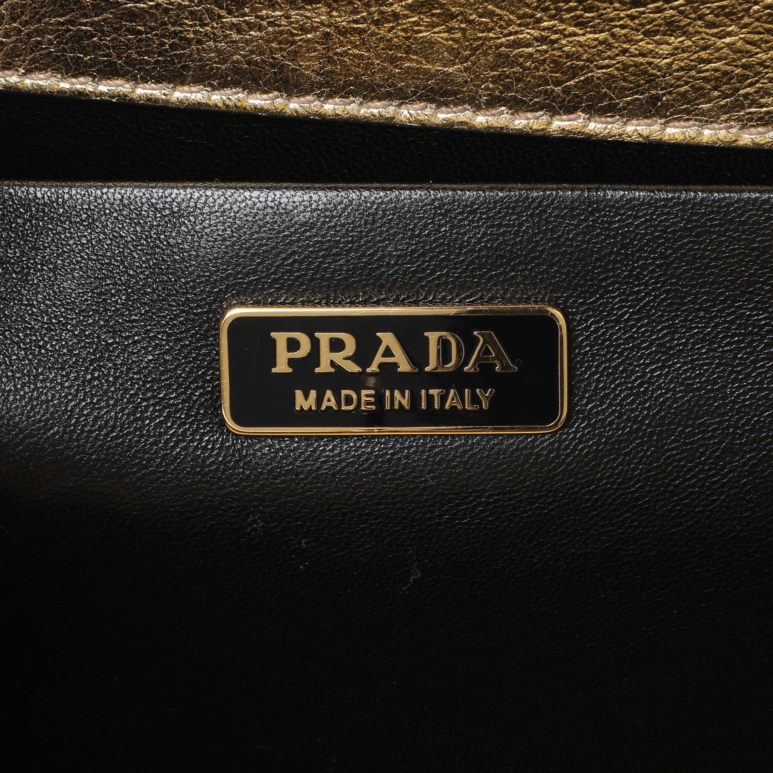 Prada Gold Saffiano Frame Shoulder Bag - Image 5
