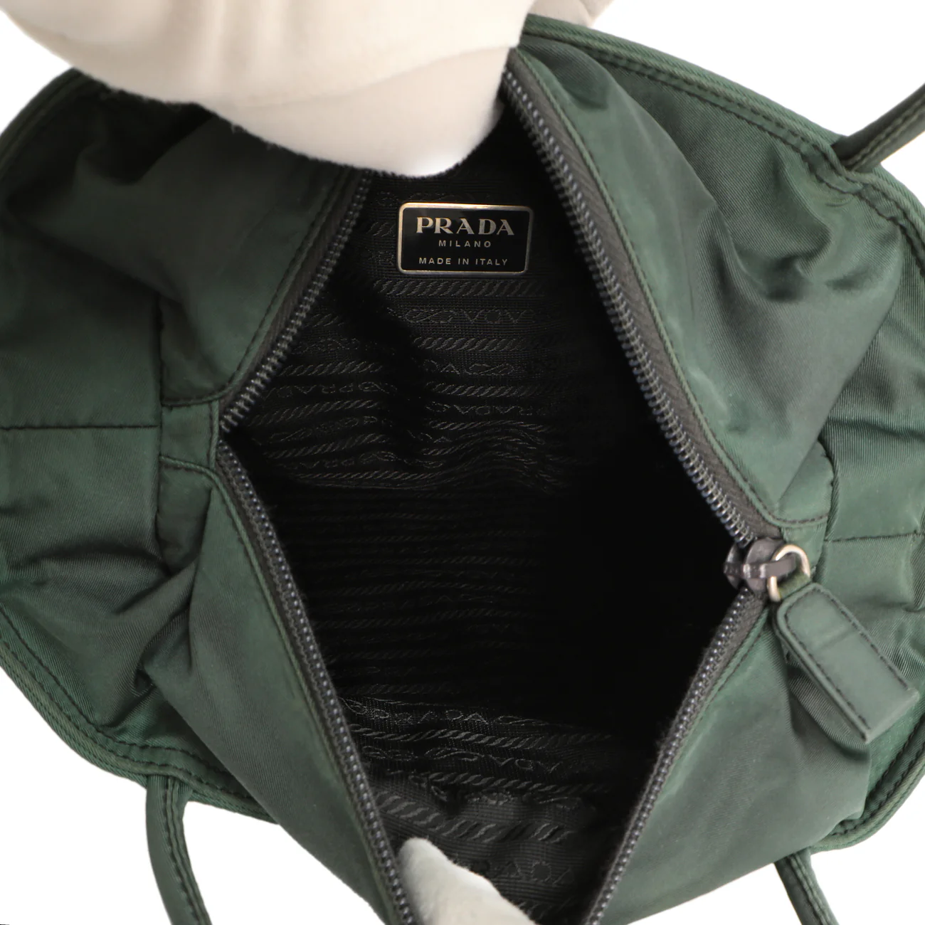 Prada Green Tessuto Nylon City Tote - Image 8