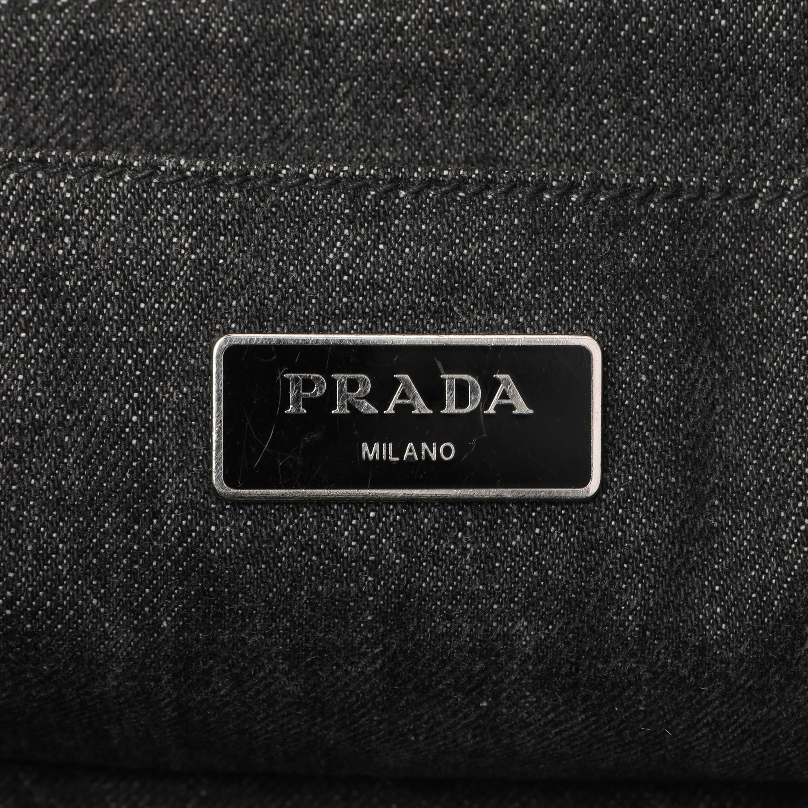 Prada Grey Canapa Crystal Studded Tote - Image 9