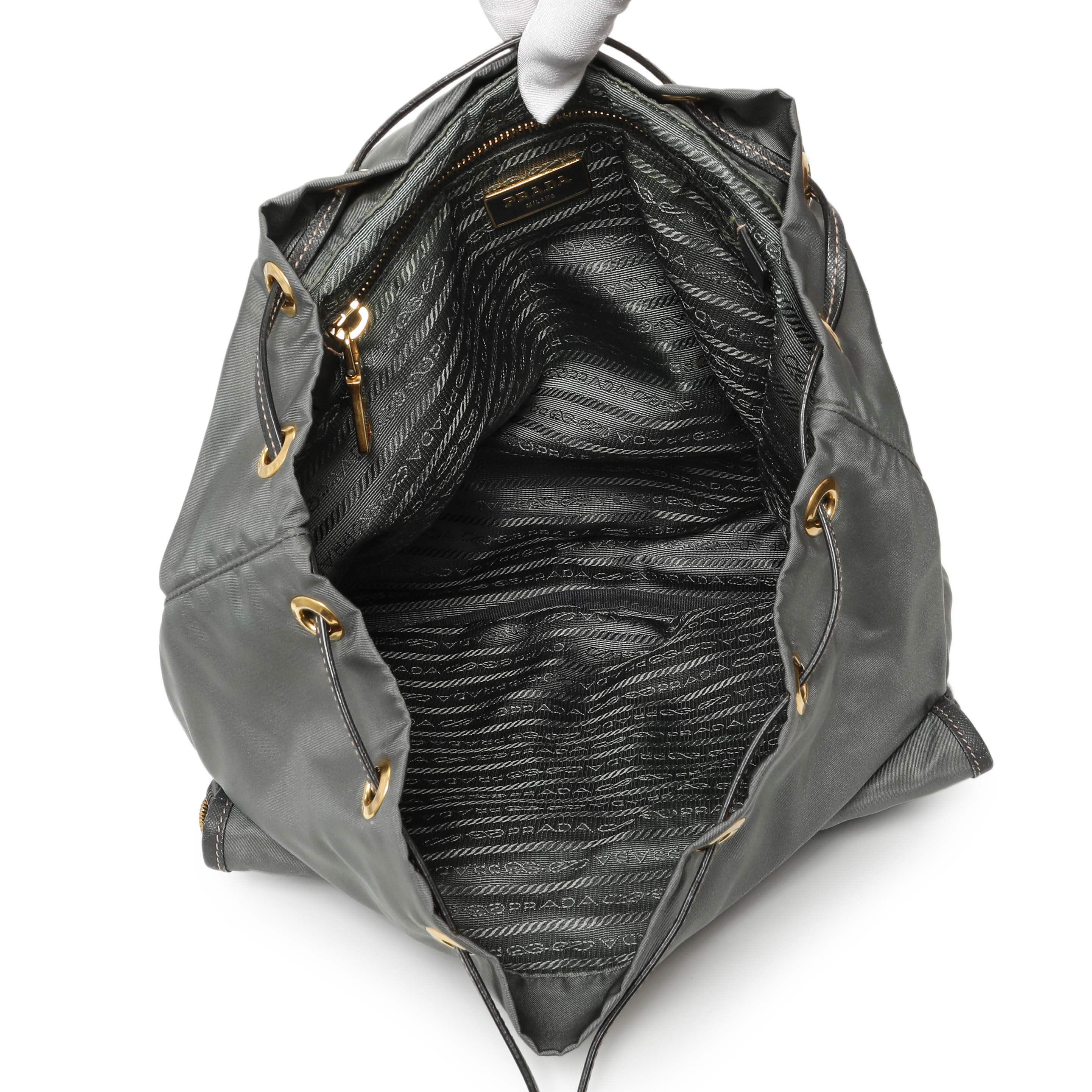 Prada Grey Tessuto Nylon Medium Backpack - Image 4