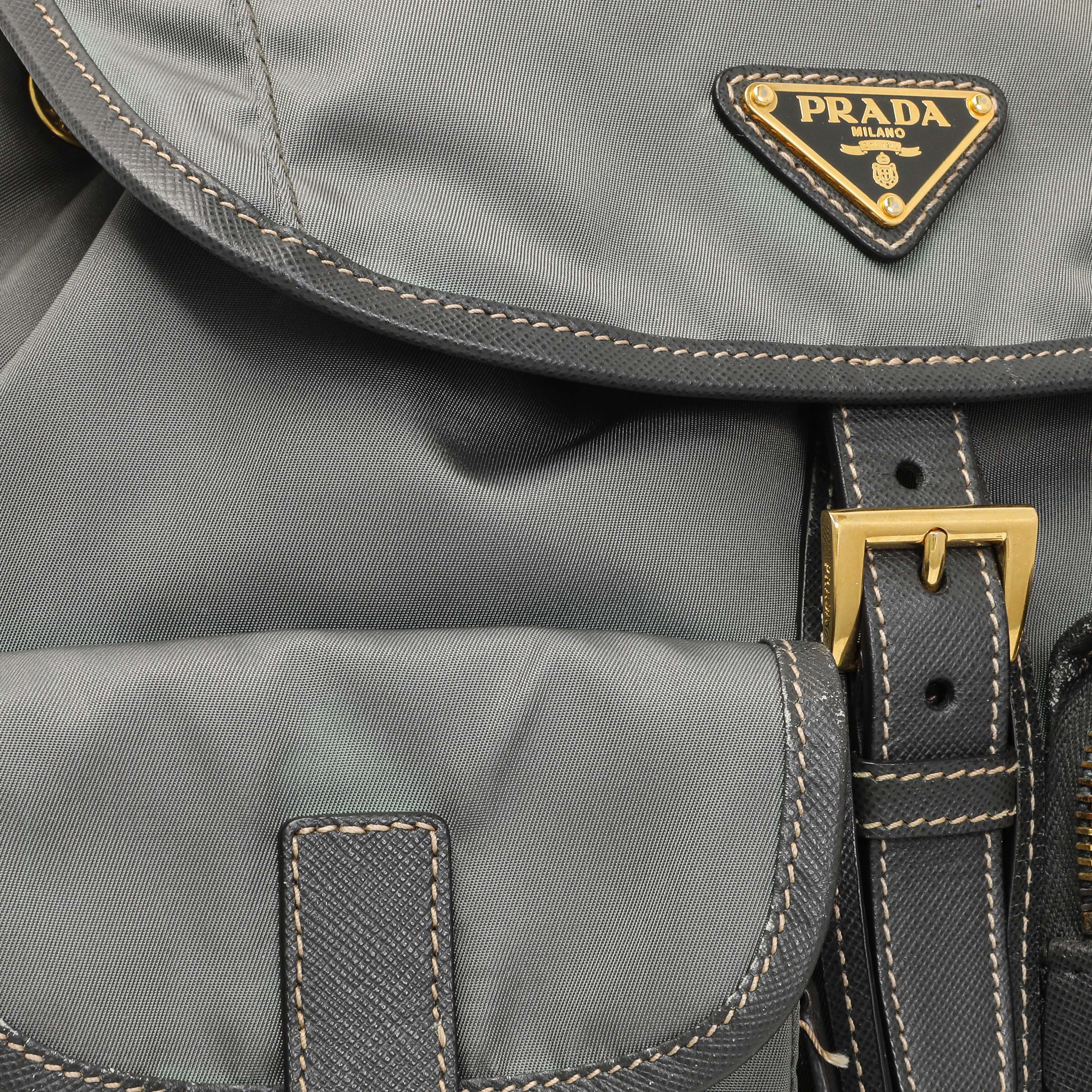 Prada Grey Tessuto Nylon Medium Backpack - Image 7