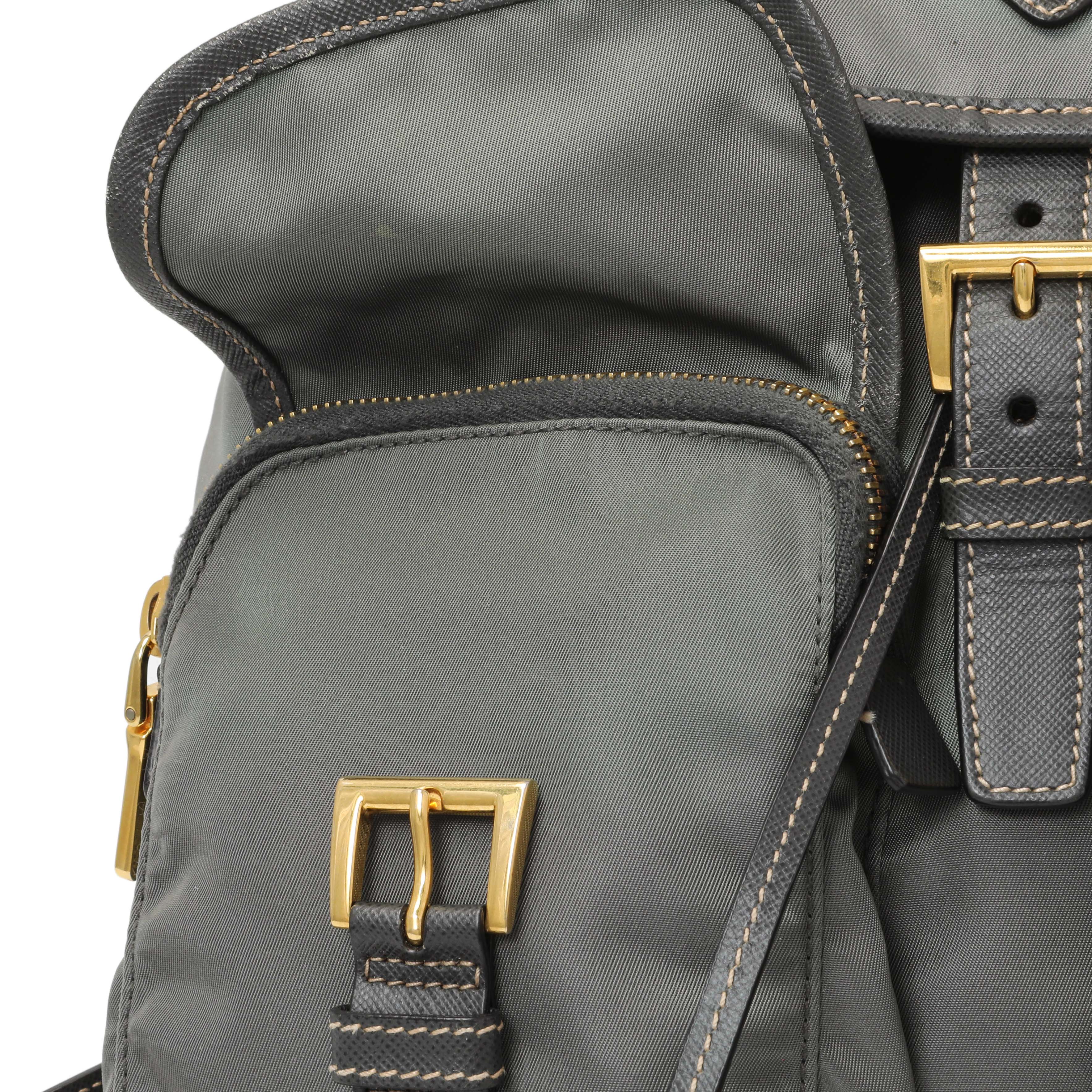 Prada Grey Tessuto Nylon Medium Backpack - Image 8