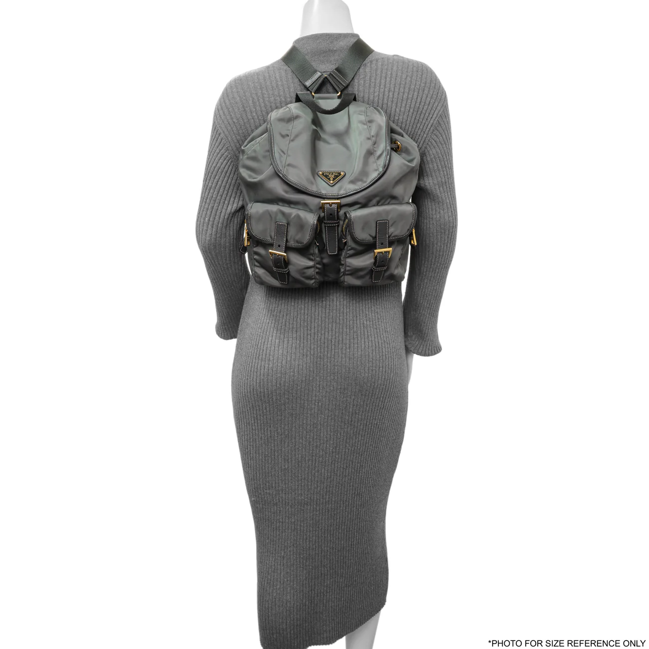 Prada Grey Tessuto Nylon Medium Backpack - Image 9