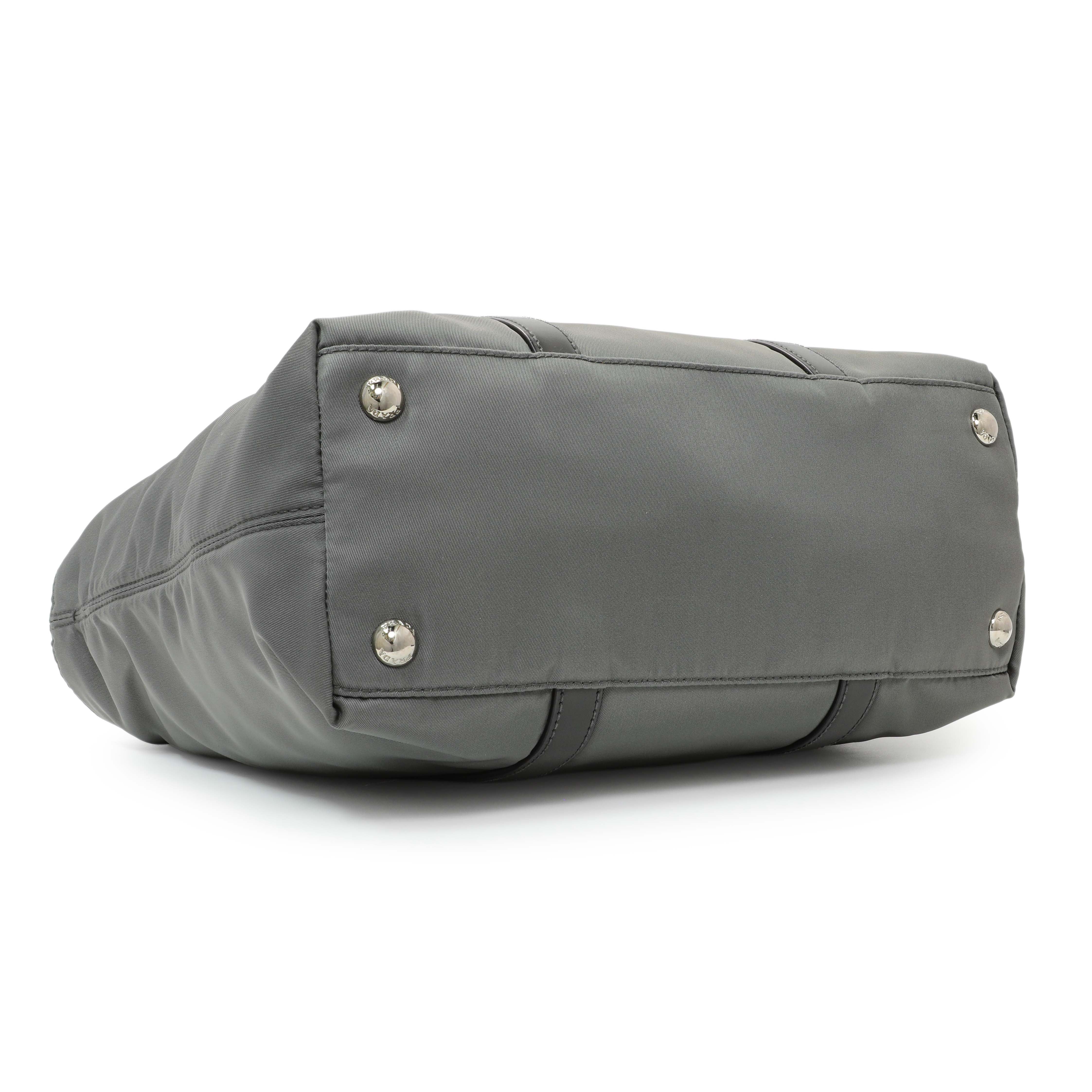 Prada Grey Tessuto Nylon Tote - Image 3