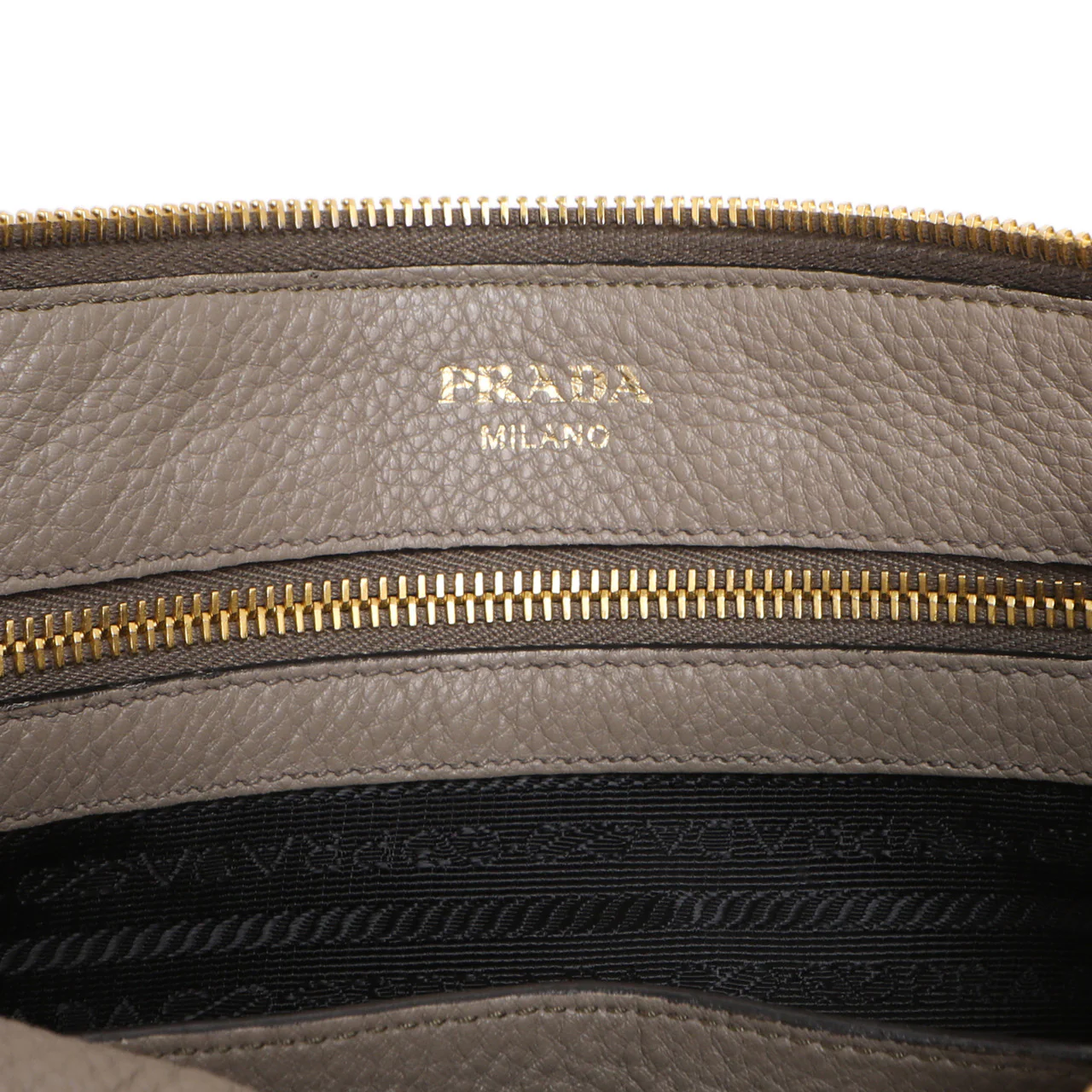 Prada Grey Vitello Daino Soft Crossbody - Image 8