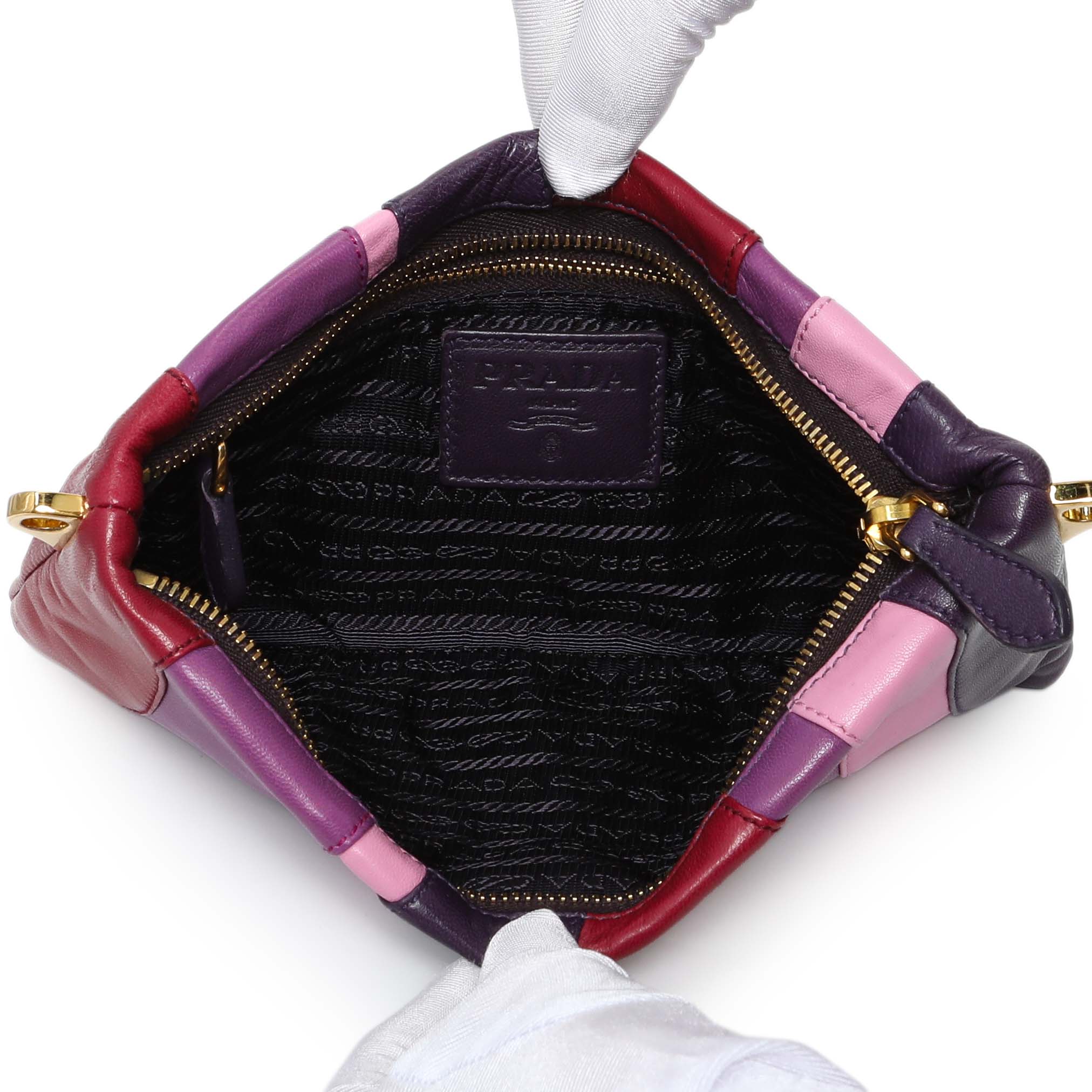 Prada Multicolor Nappa Stripes Clutch - Image 6
