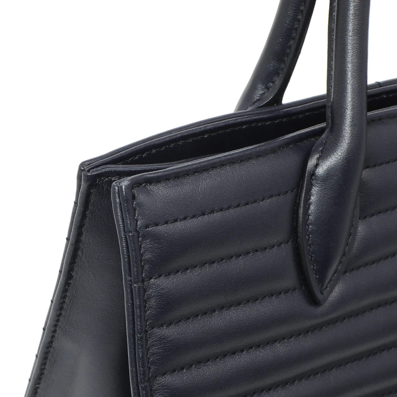 Prada Navy Soft Calfskin Impunture Diagramme Tote - Image 10