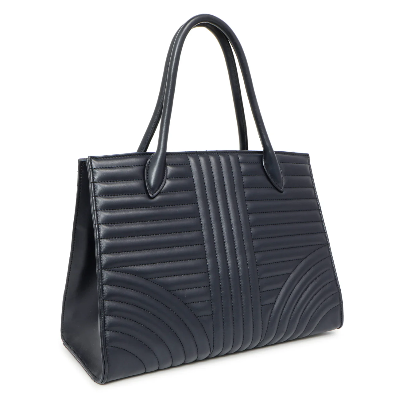 Prada Navy Soft Calfskin Impunture Diagramme Tote - Image 2