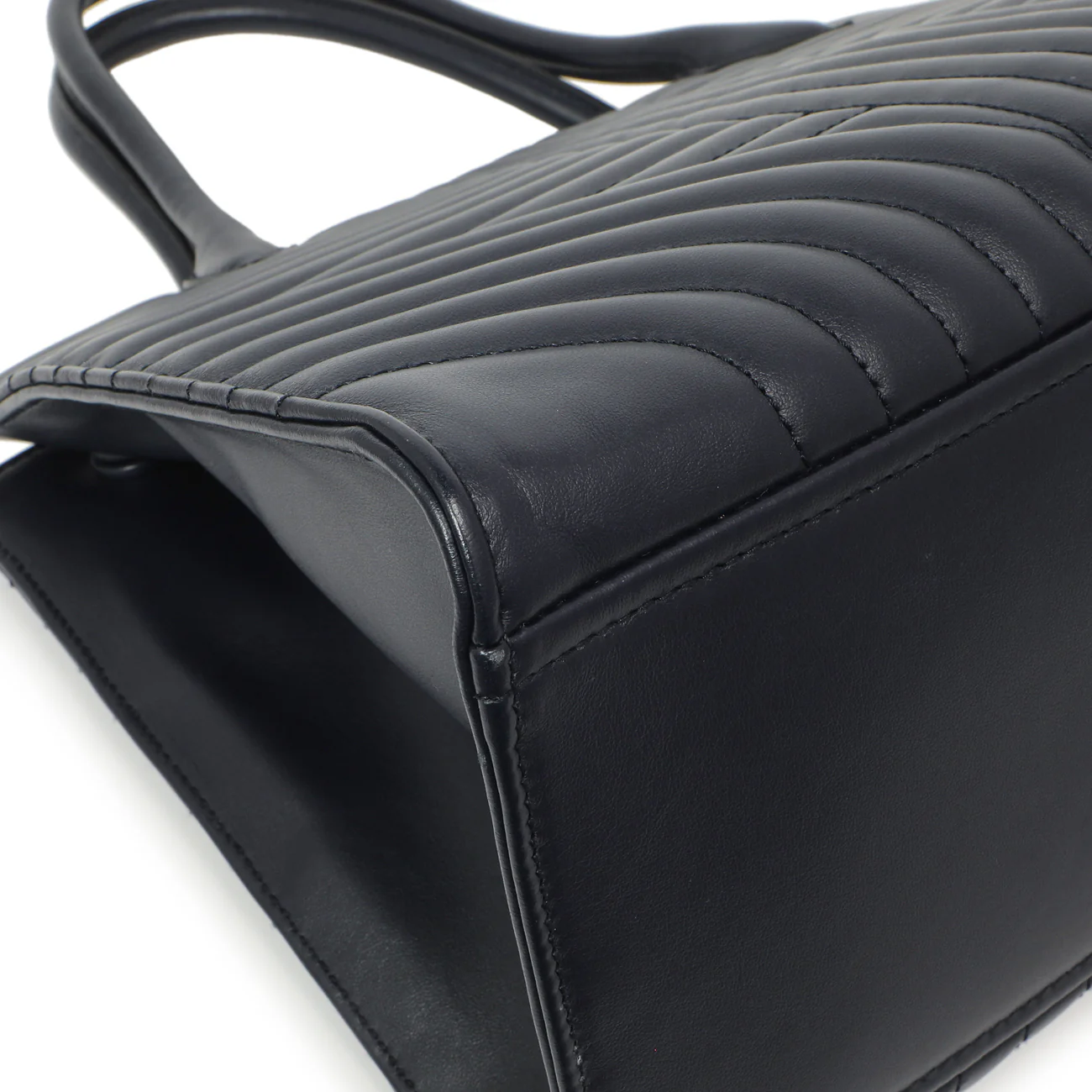 Prada Navy Soft Calfskin Impunture Diagramme Tote - Image 6