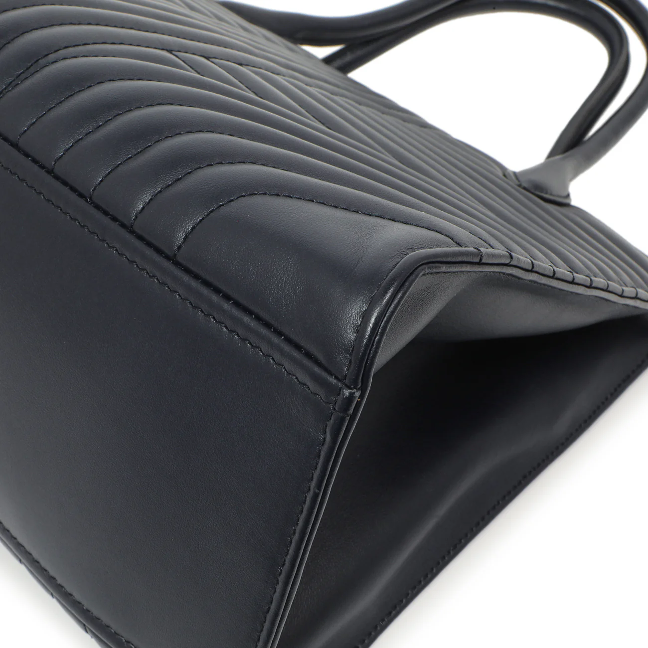 Prada Navy Soft Calfskin Impunture Diagramme Tote - Image 7