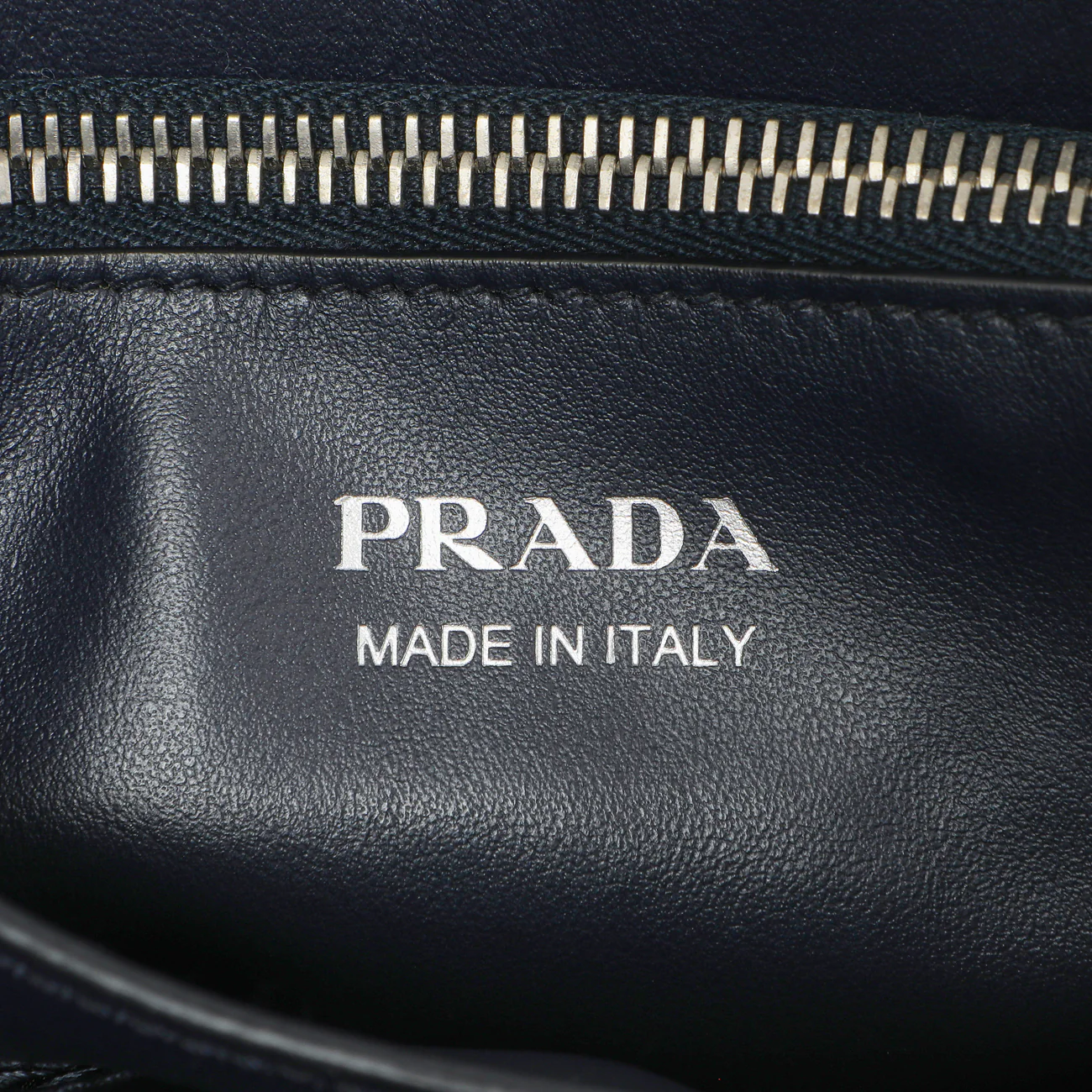 Prada Navy Soft Calfskin Impunture Diagramme Tote - Image 9