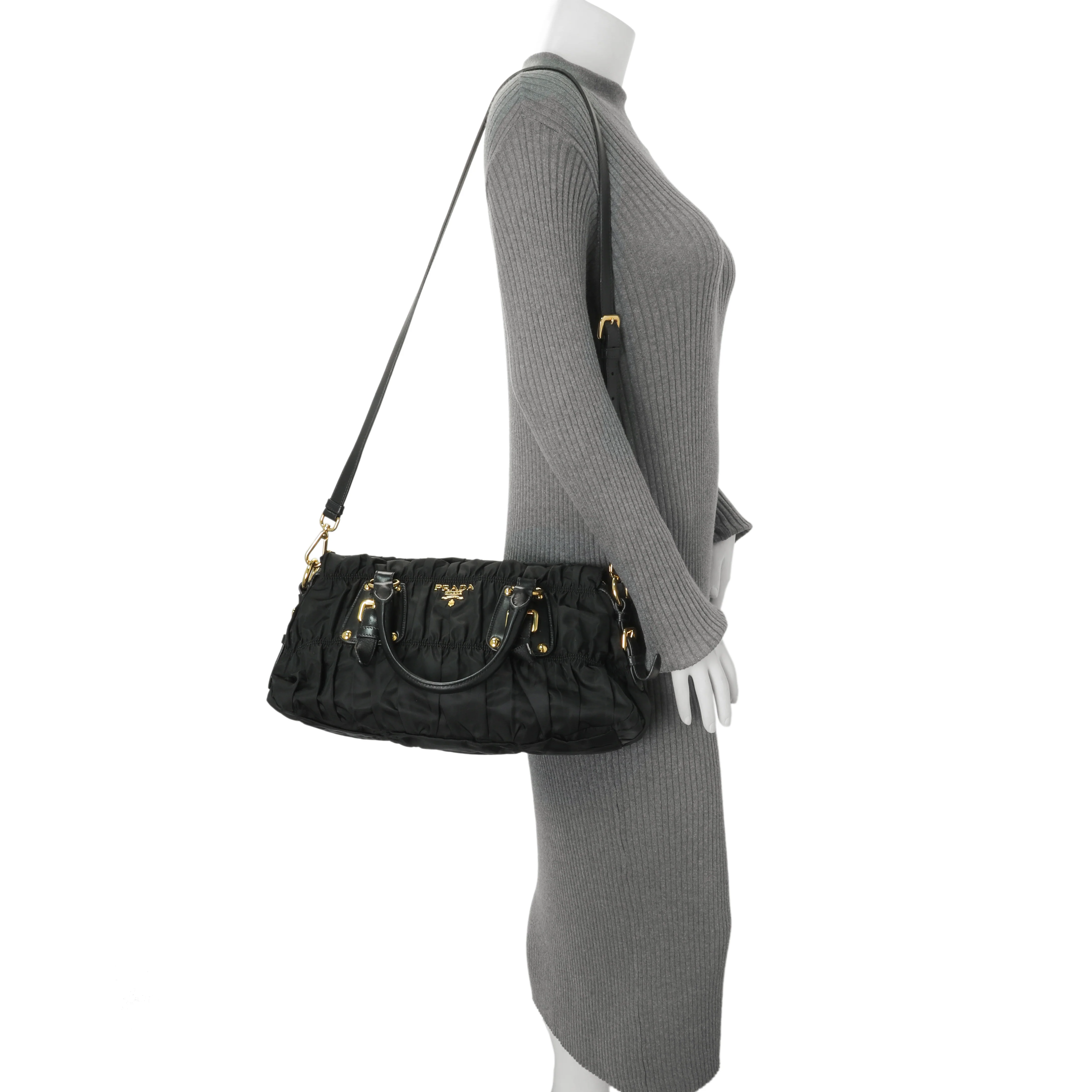 Prada Nero Tessuto Gaufre Small Tote - Image 6