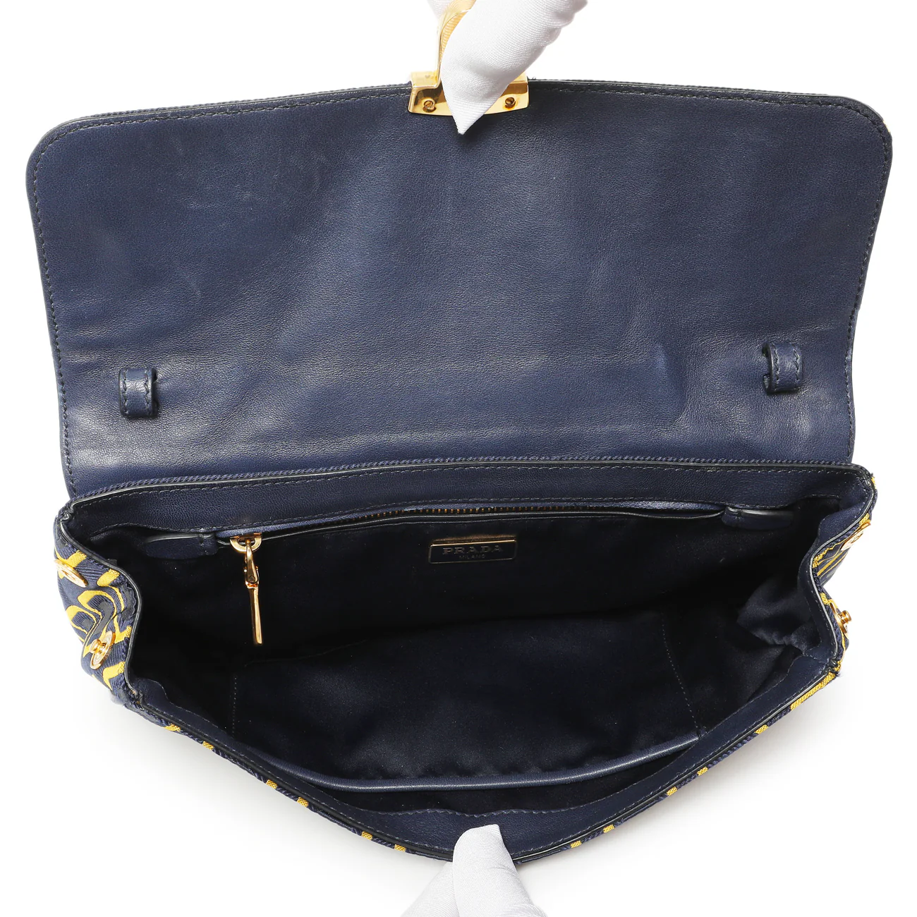 Prada Nylon Printed Holliday & Brown Flap Bag - Image 8