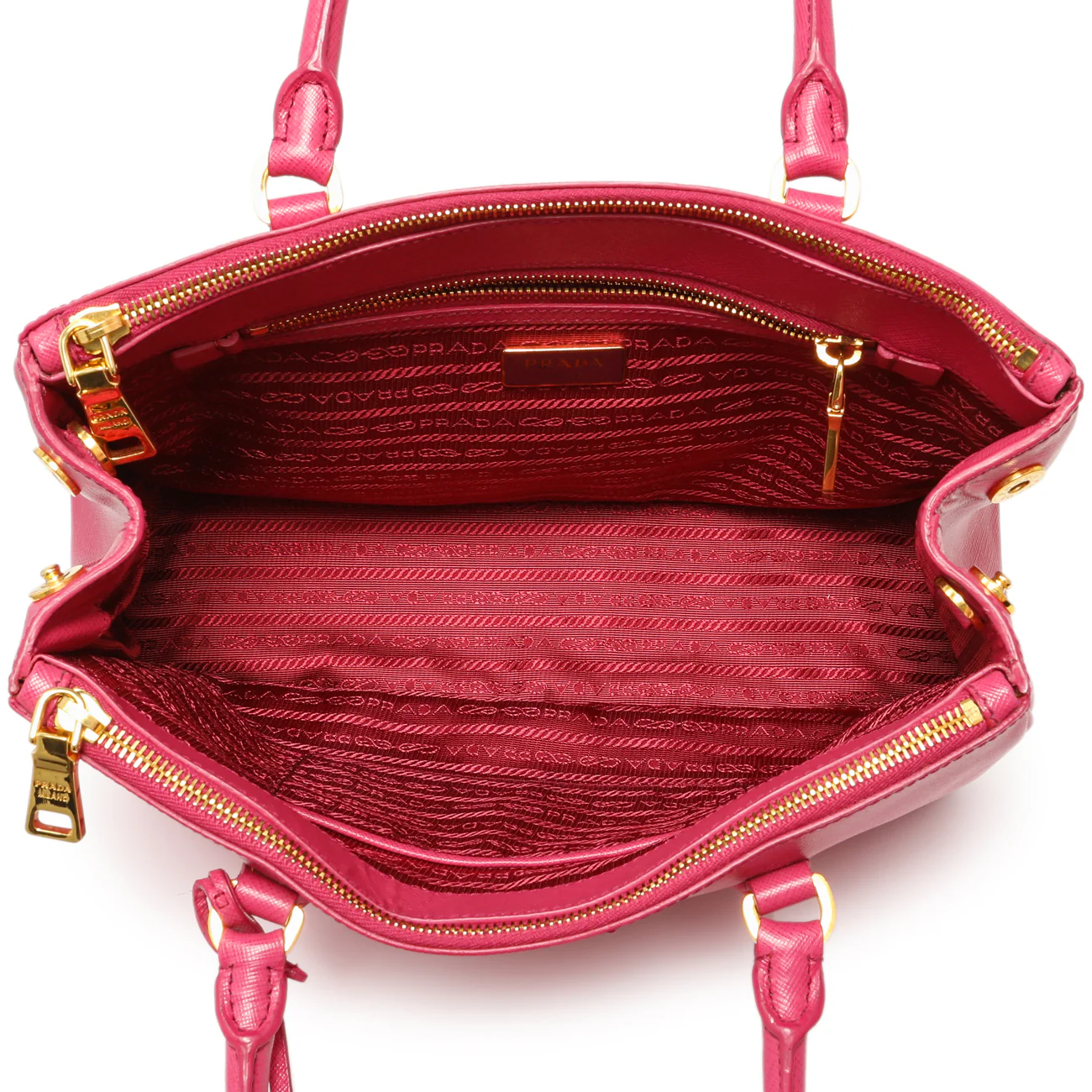 Prada Pink Saffiano Small Galleria Double Zip Tote - Image 8