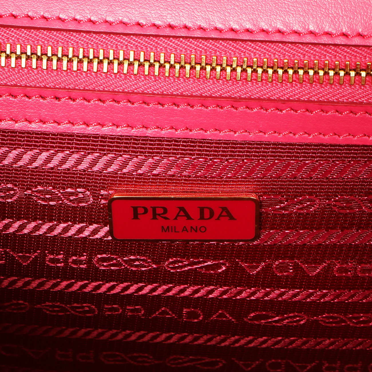 Prada Pink Soft Calf Chevron Impunture Flap Bag - Image 6
