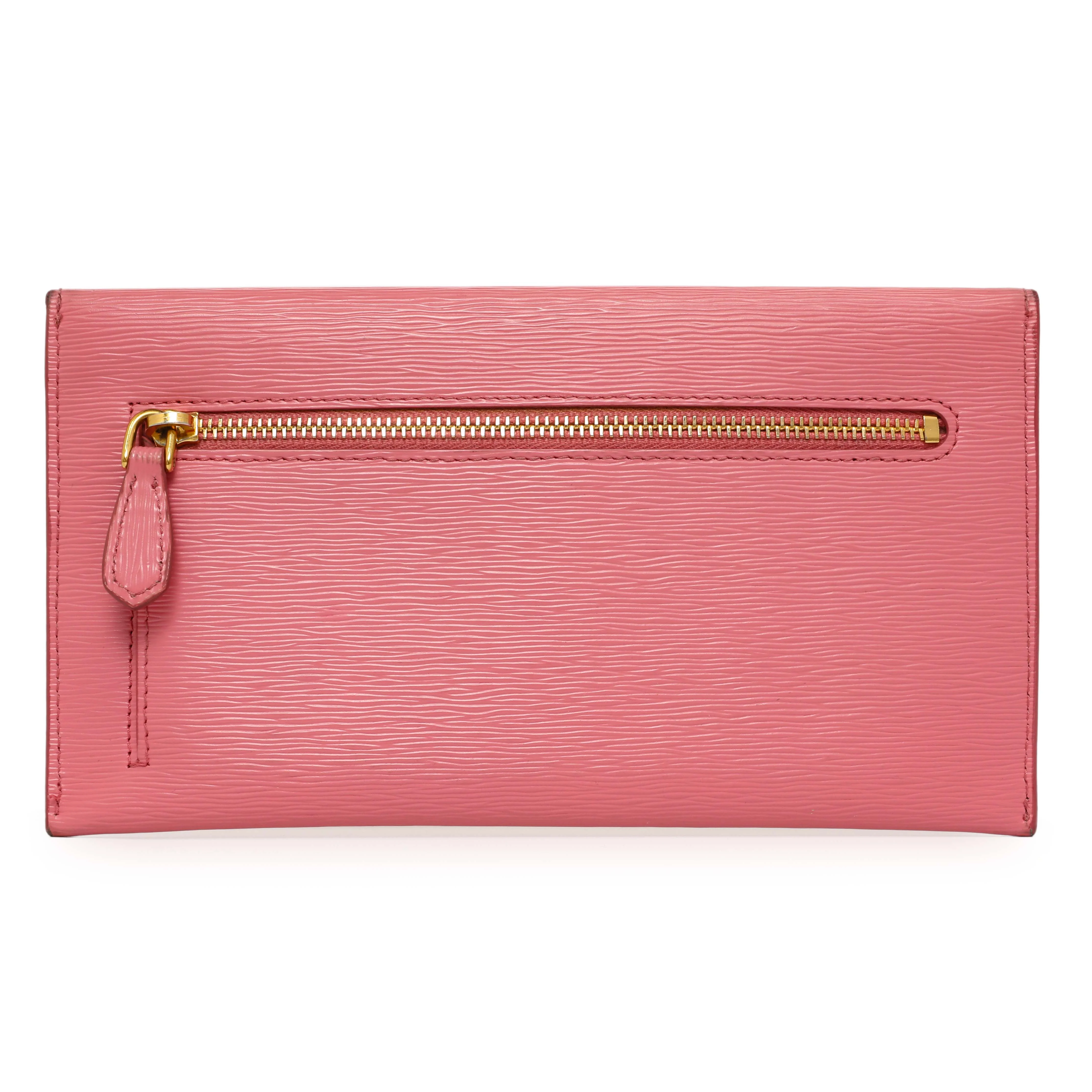 Prada Pink Vitello Move Envelope Wallet - Image 2