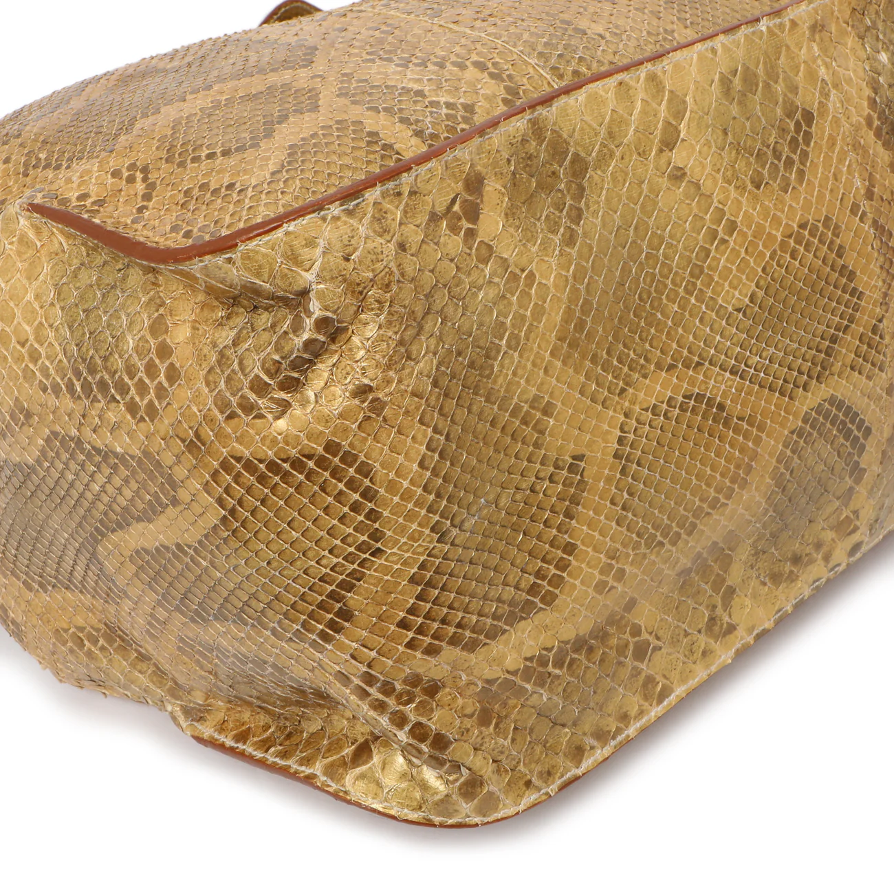 Prada Pitone Oro Python Cinch Shoulder Bag - Image 6
