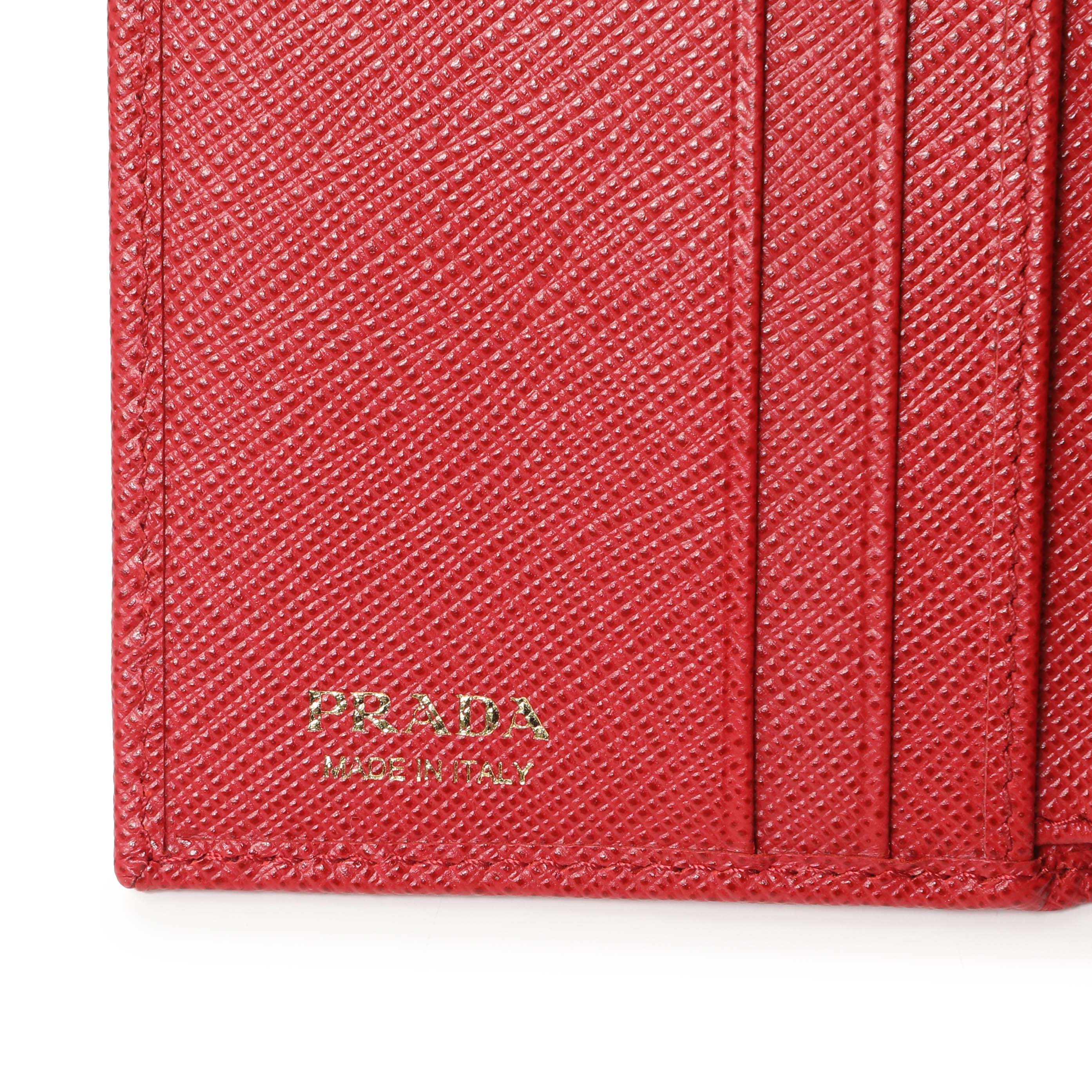 Prada Red Saffiano Compact Wallet - Image 5