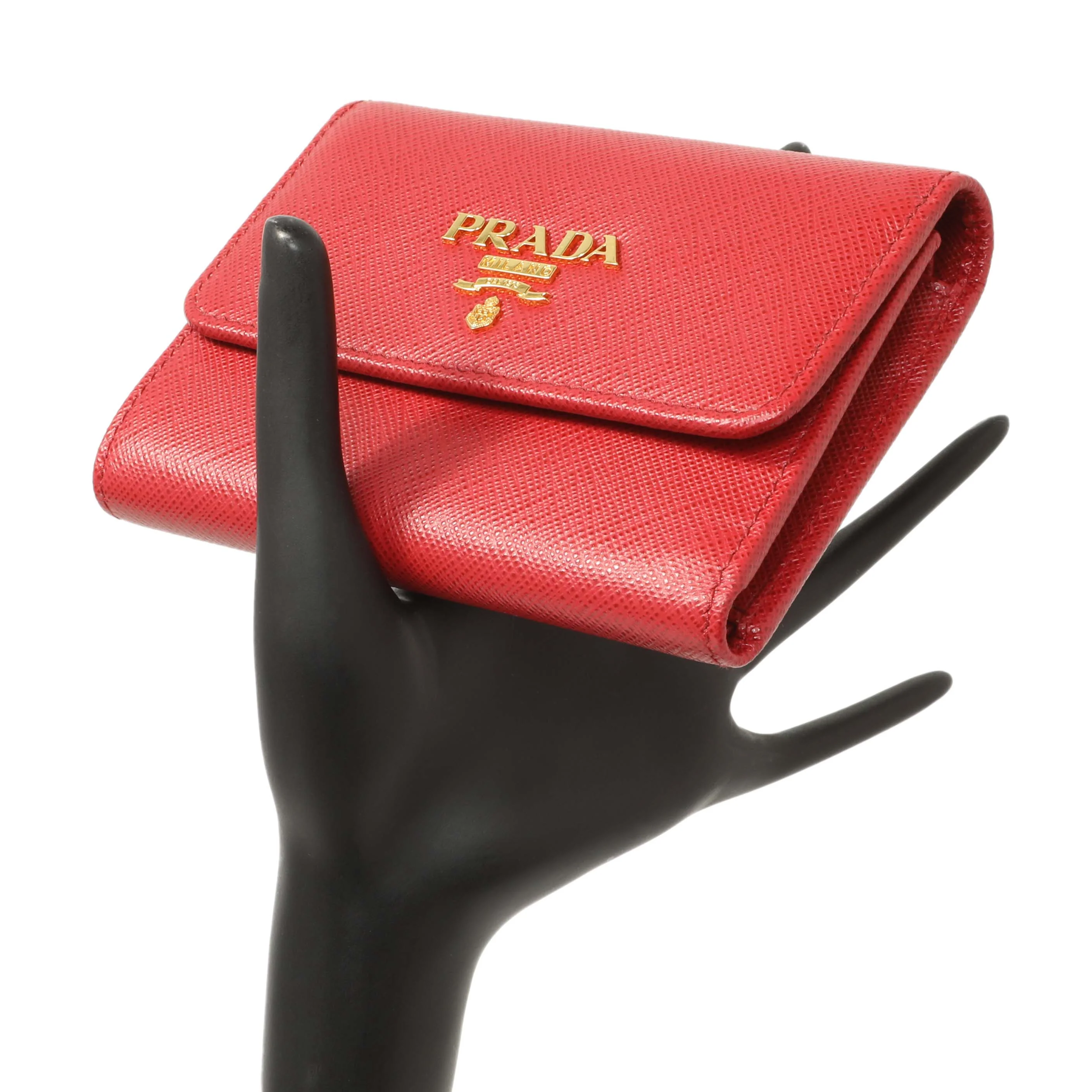 Prada Red Saffiano Compact Wallet - Image 6