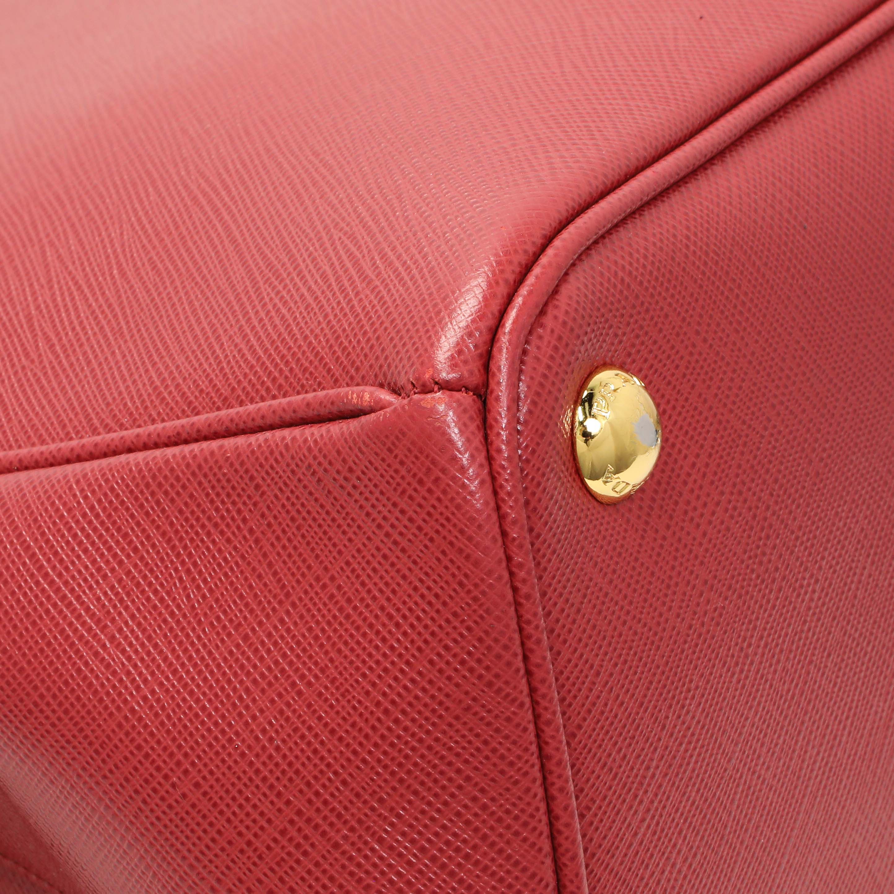 Prada Red Saffiano Lux Parabole Tote - Image 4