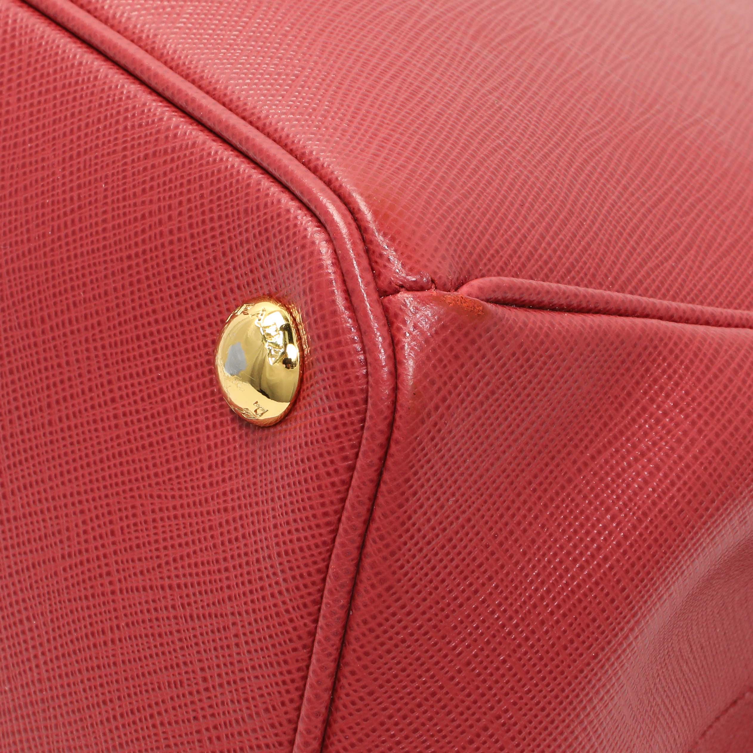 Prada Red Saffiano Lux Parabole Tote - Image 5
