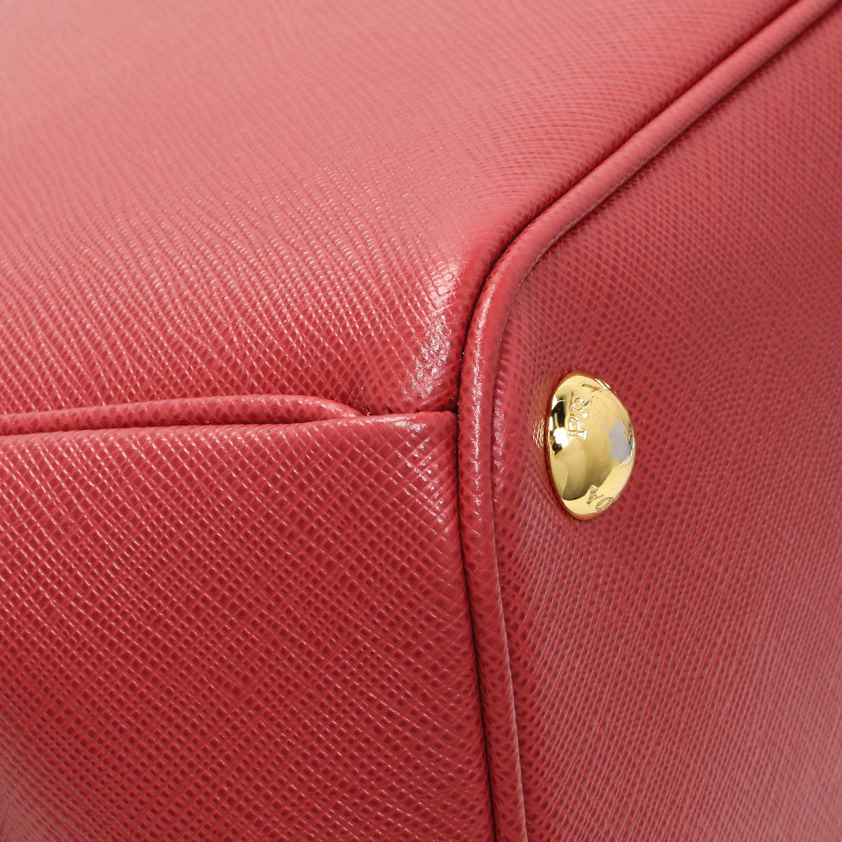 Prada Red Saffiano Lux Parabole Tote - Image 6