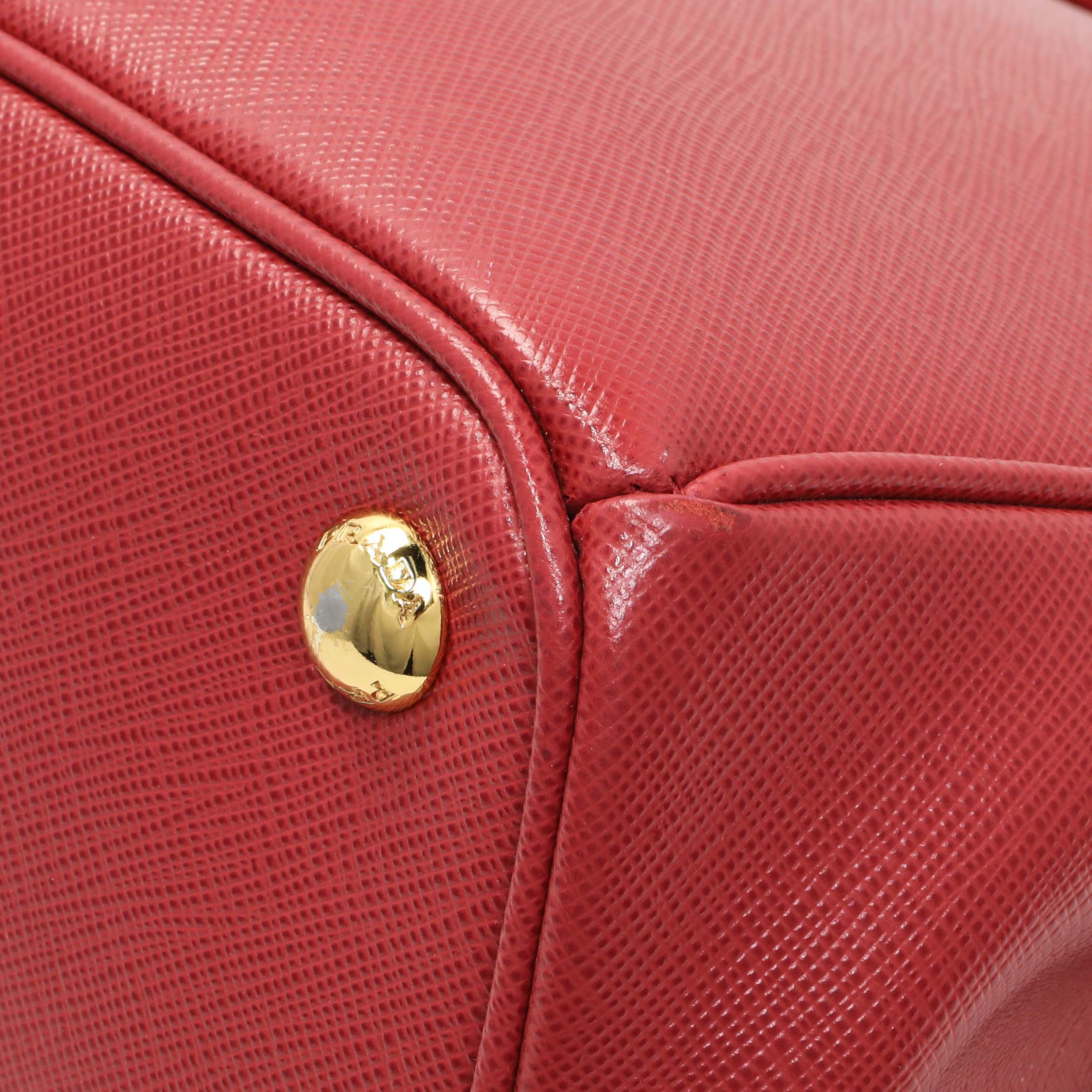 Prada Red Saffiano Lux Parabole Tote - Image 7