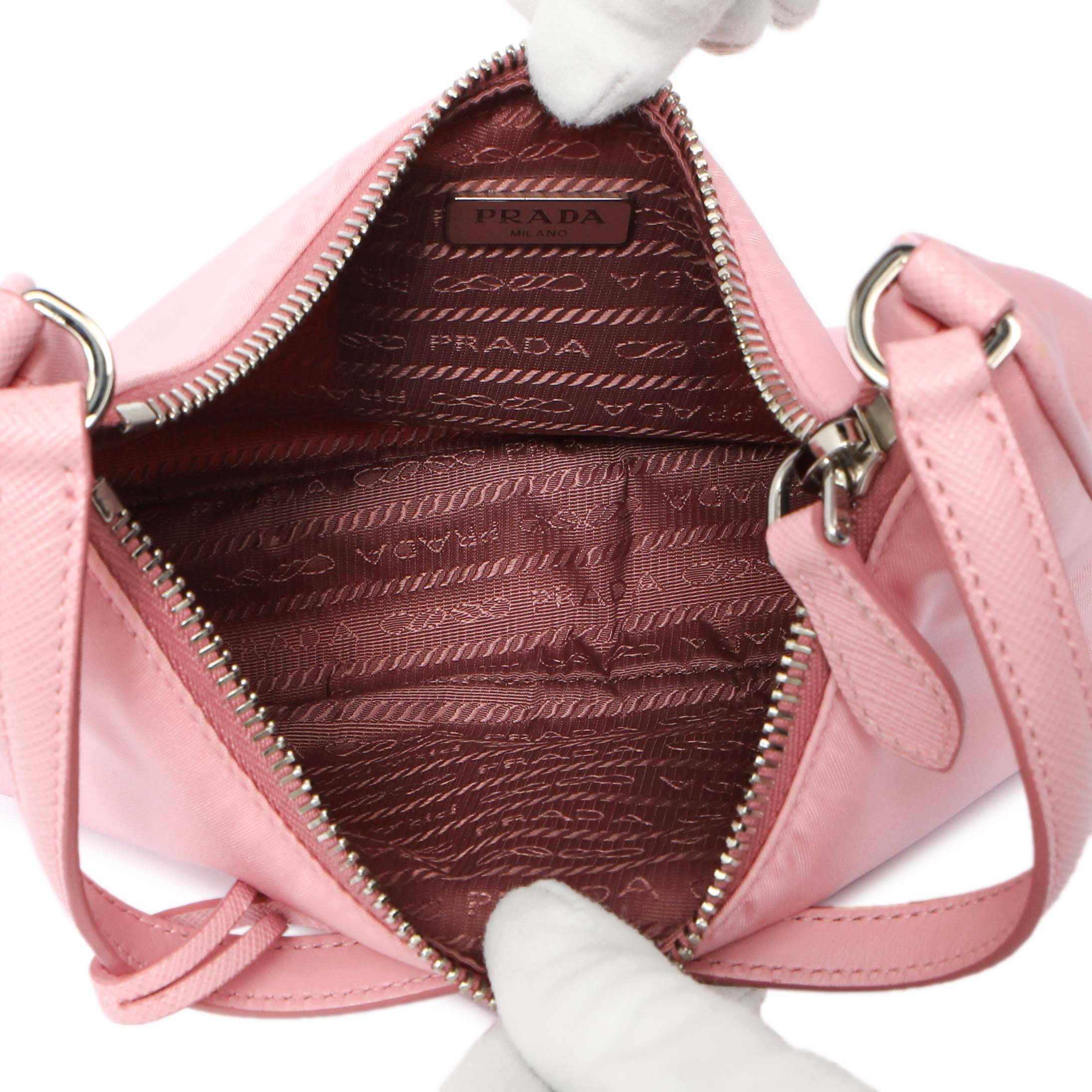 Prada Rosa Tessuto Nylon Saffiano Mini Re-Edition 2005 Bag - Image 4