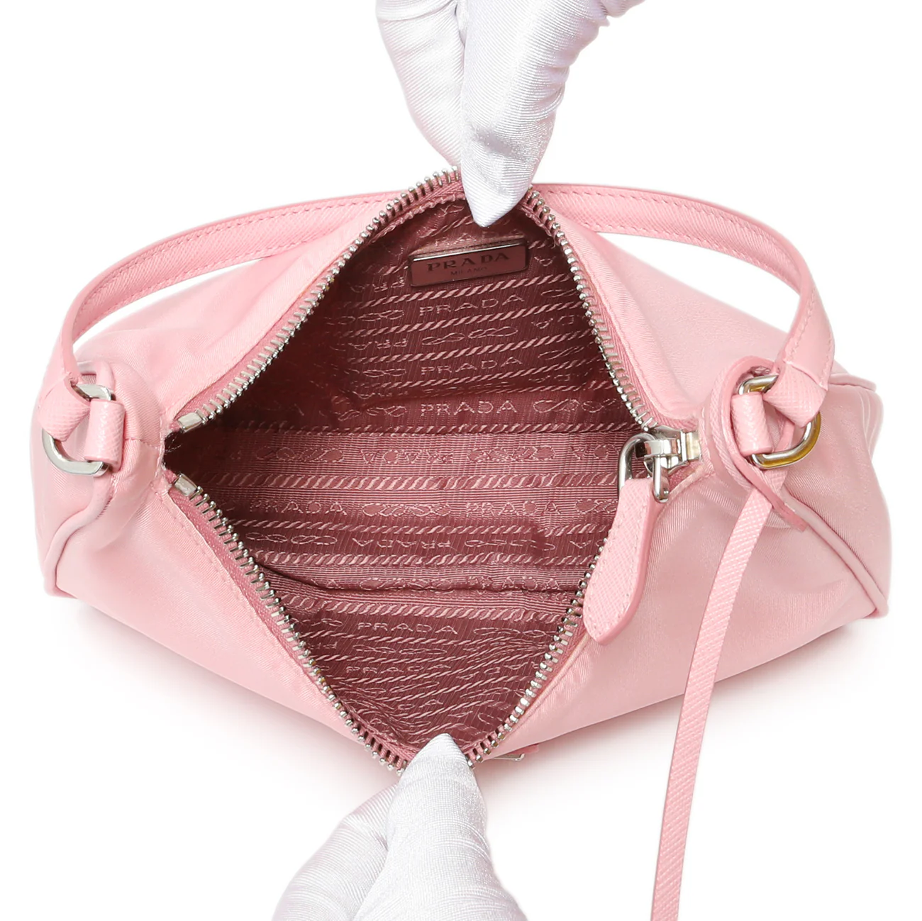 Prada Rosa Tessuto Nylon Saffiano Mini Re-Edition 2005 Bag - Image 4