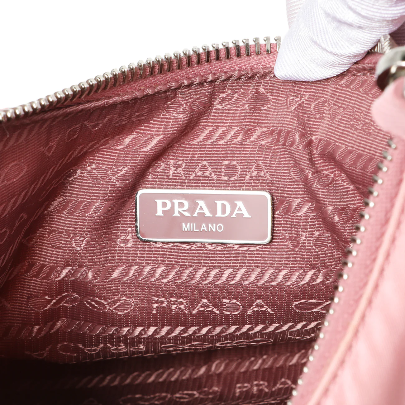 Prada Rosa Tessuto Nylon Saffiano Mini Re-Edition 2005 Bag - Image 5