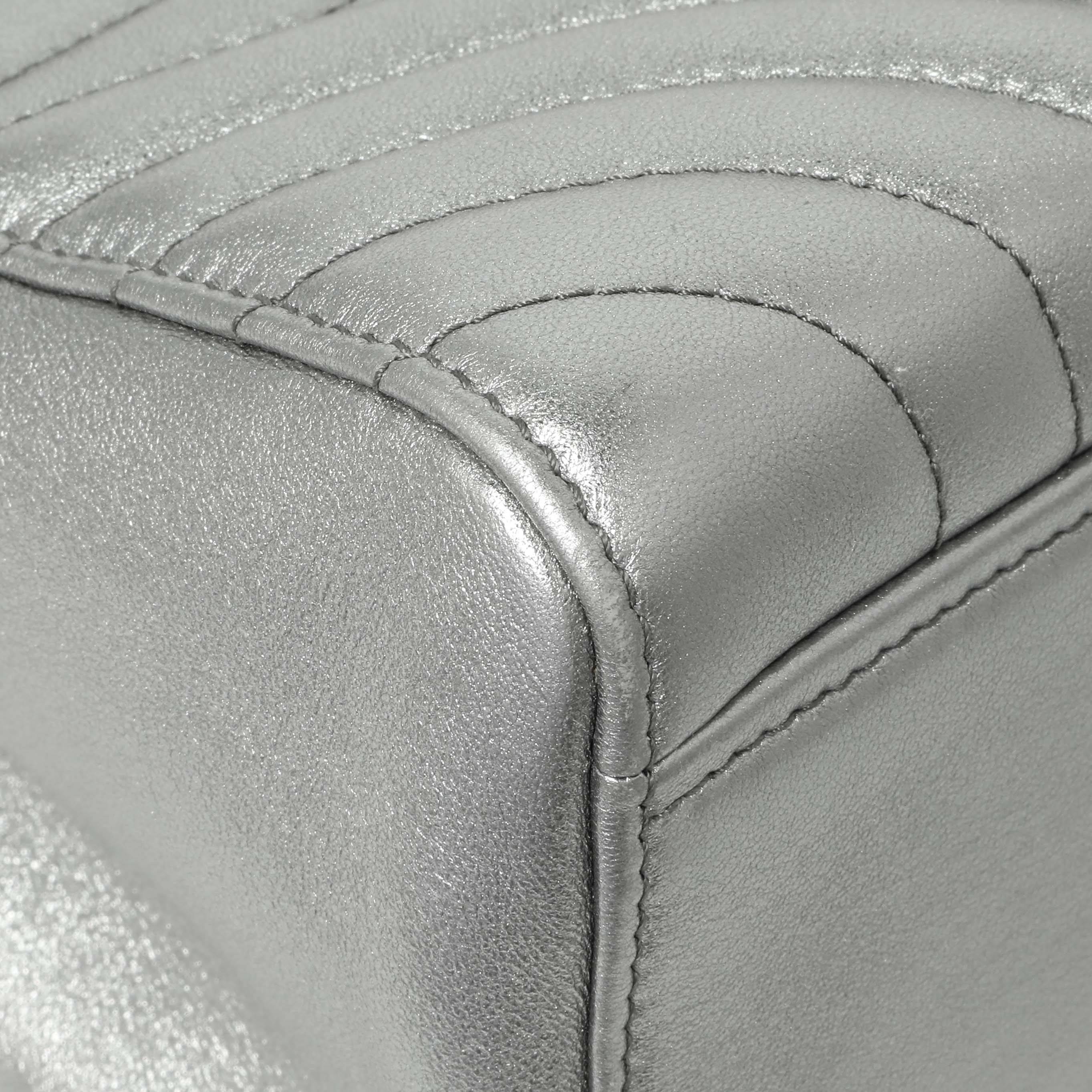 Prada Silver Calfskin Diagramme Flap Bag - Image 6