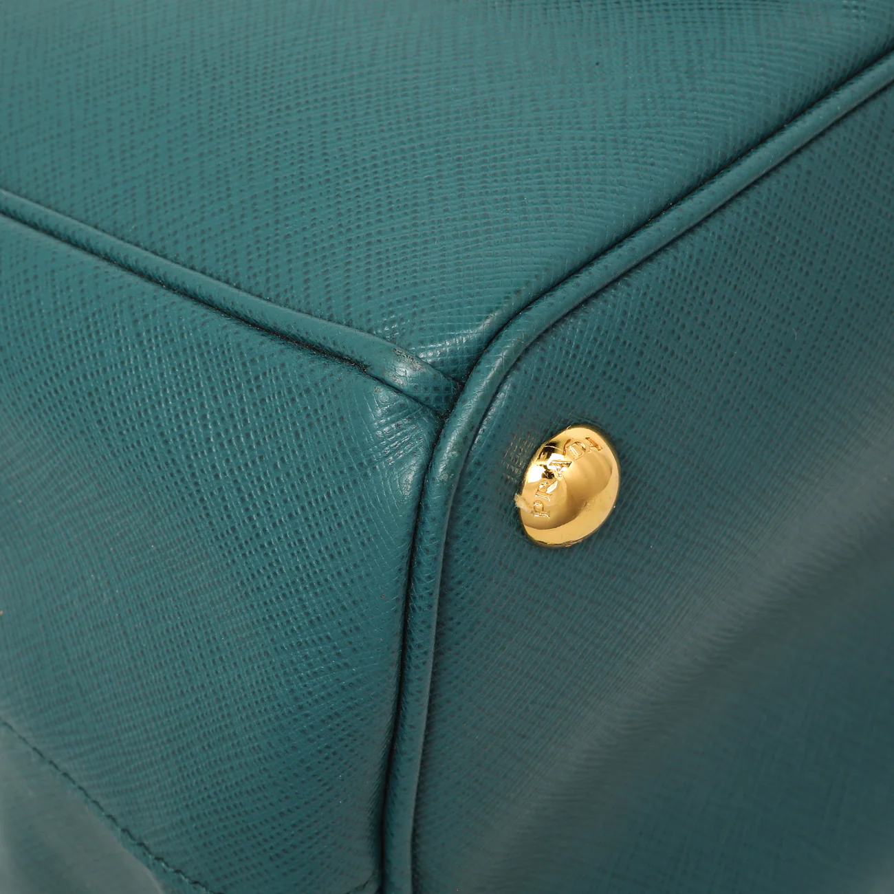 Prada Teal Saffiano Lux Galleria Front Pocket Tote - Image 4