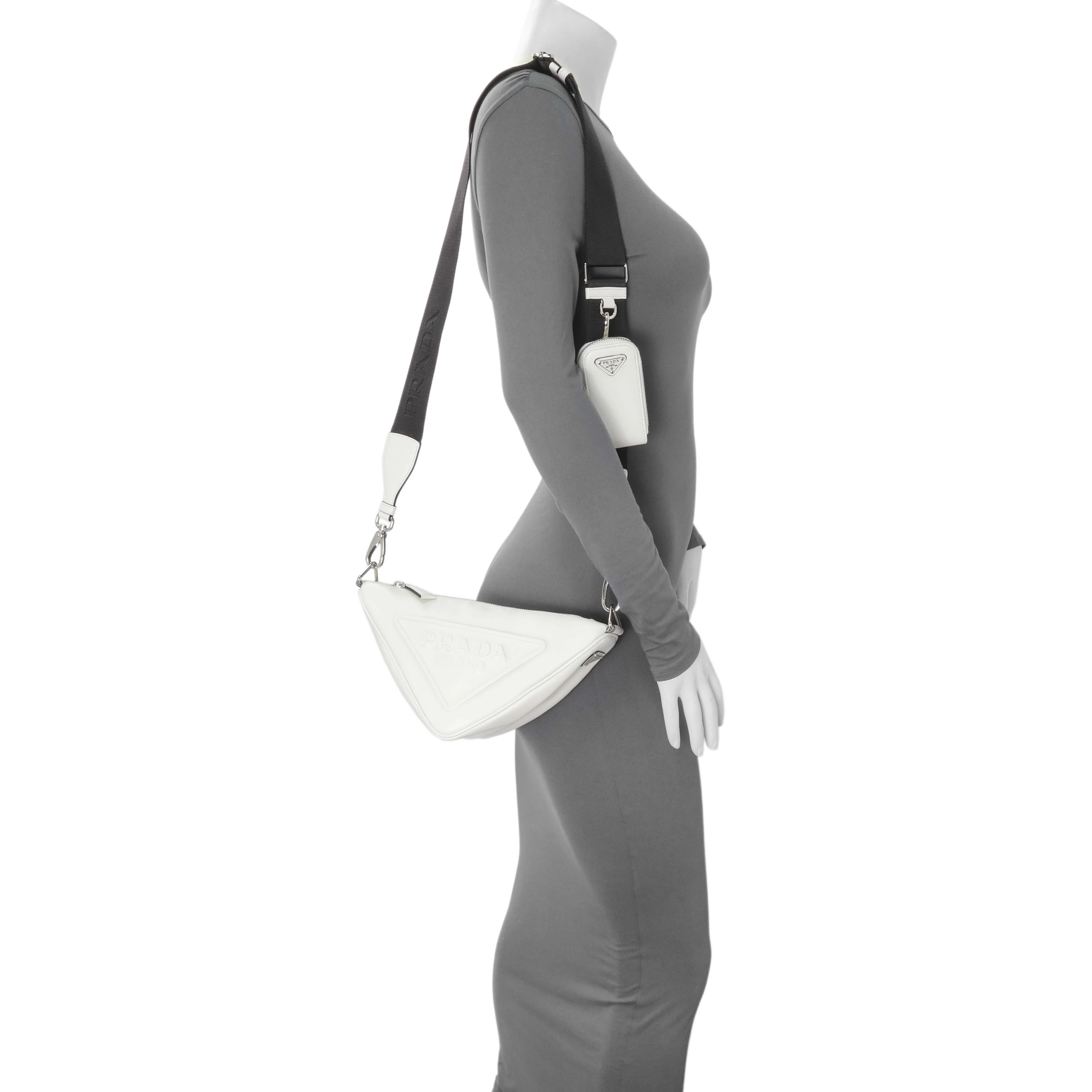 Prada White Grace Lux Triangle Shoulder Bag - Image 6