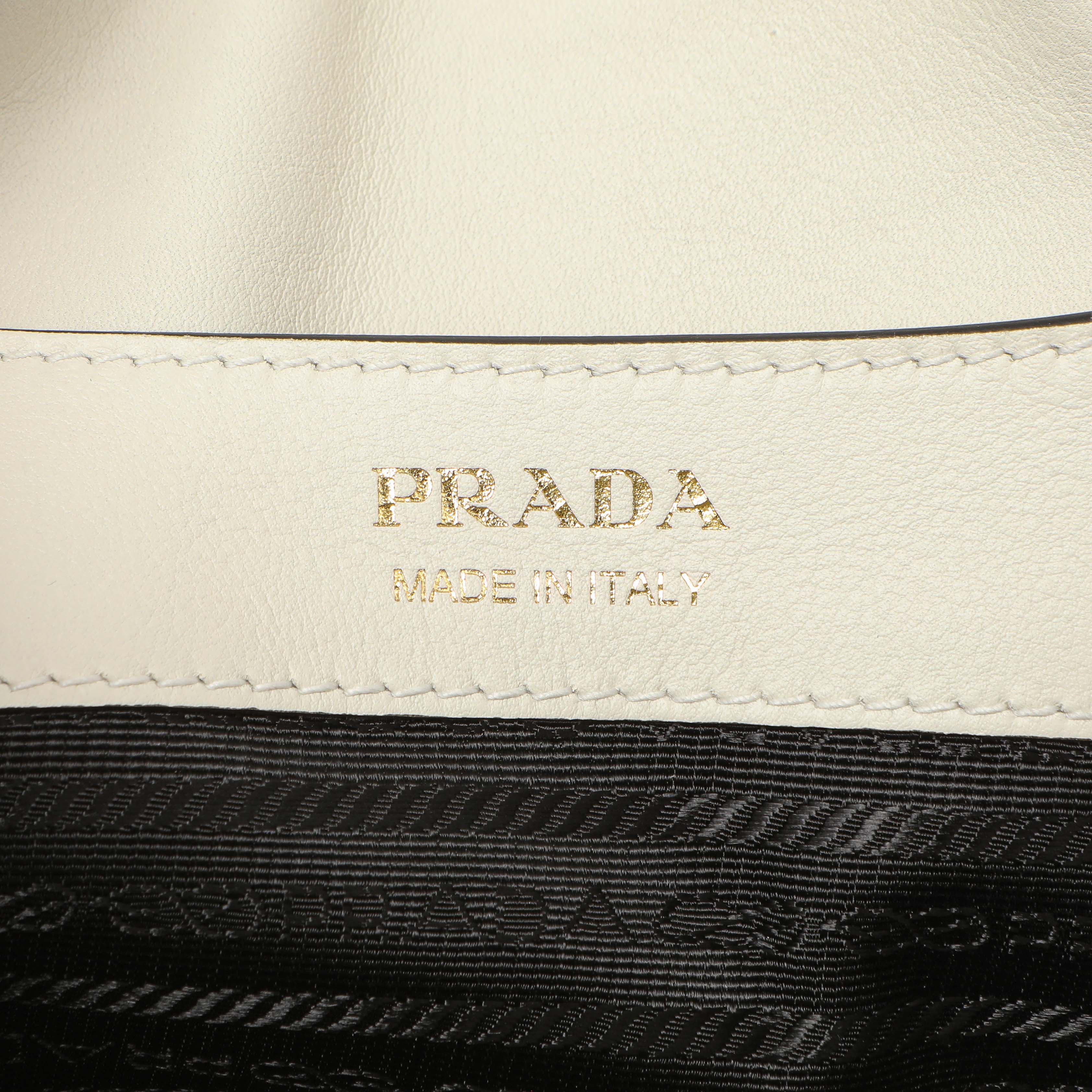 Prada White Soft Calfskin Medium Shoulder Bag - Image 5
