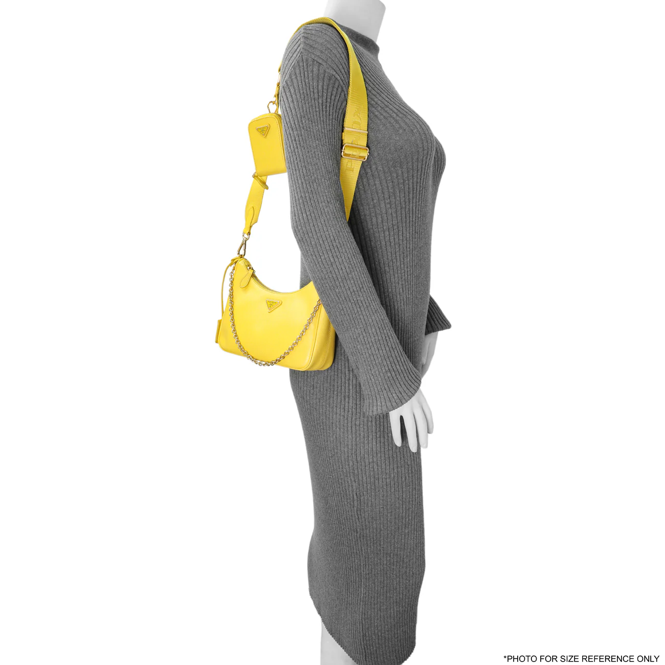 Prada Yellow Saffiano Re-Edition 2005 Shoulder Bag - Image 11