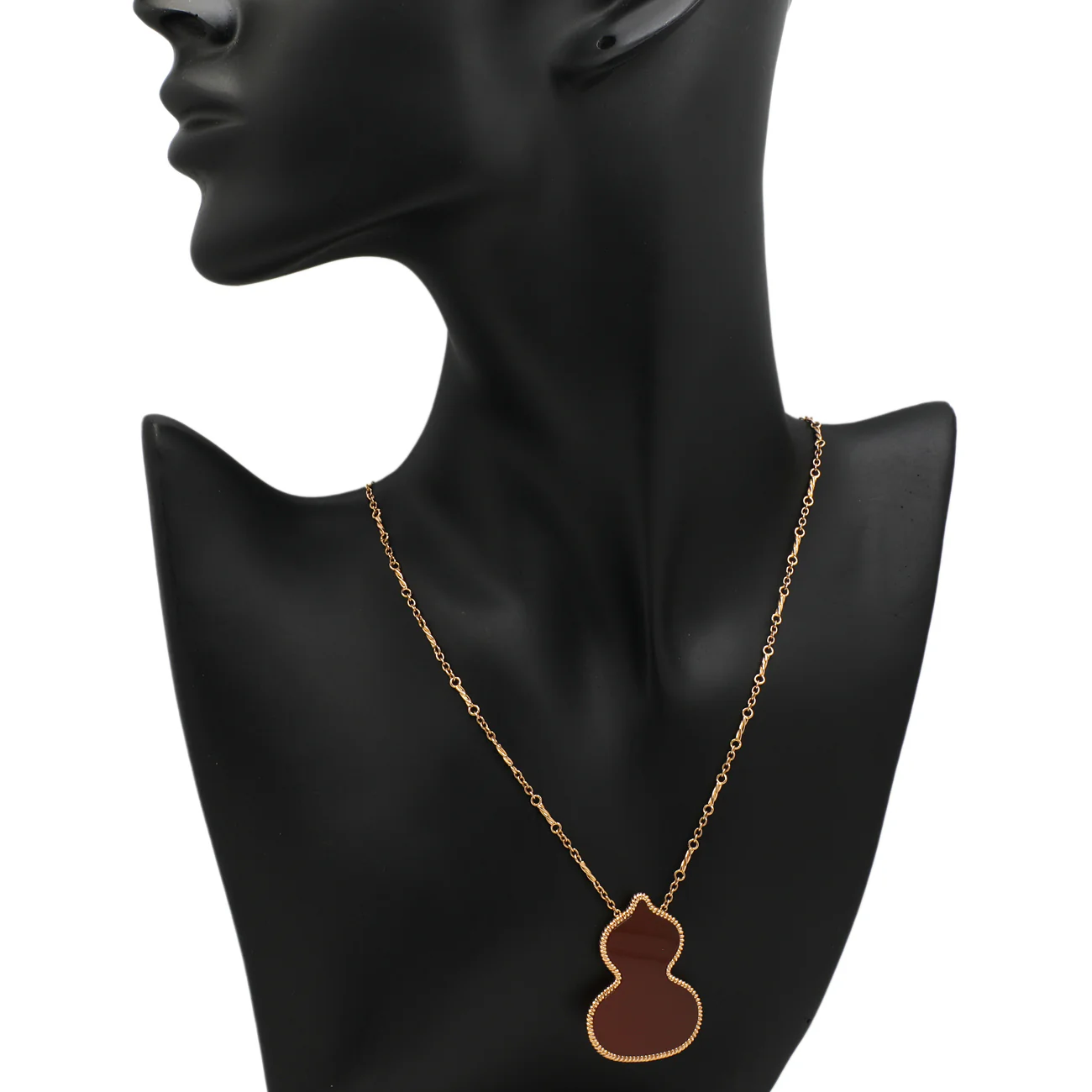 Qeelin 18K Rose Gold Red Agate Wulu Pendant Necklace - Image 3