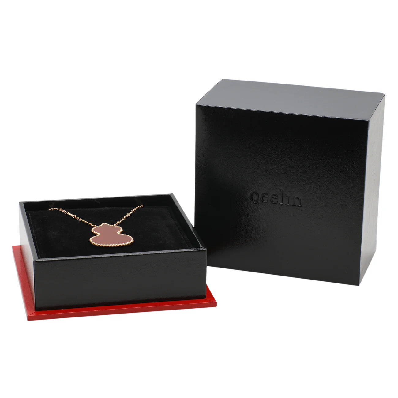 Qeelin 18K Rose Gold Red Agate Wulu Pendant Necklace - Image 5