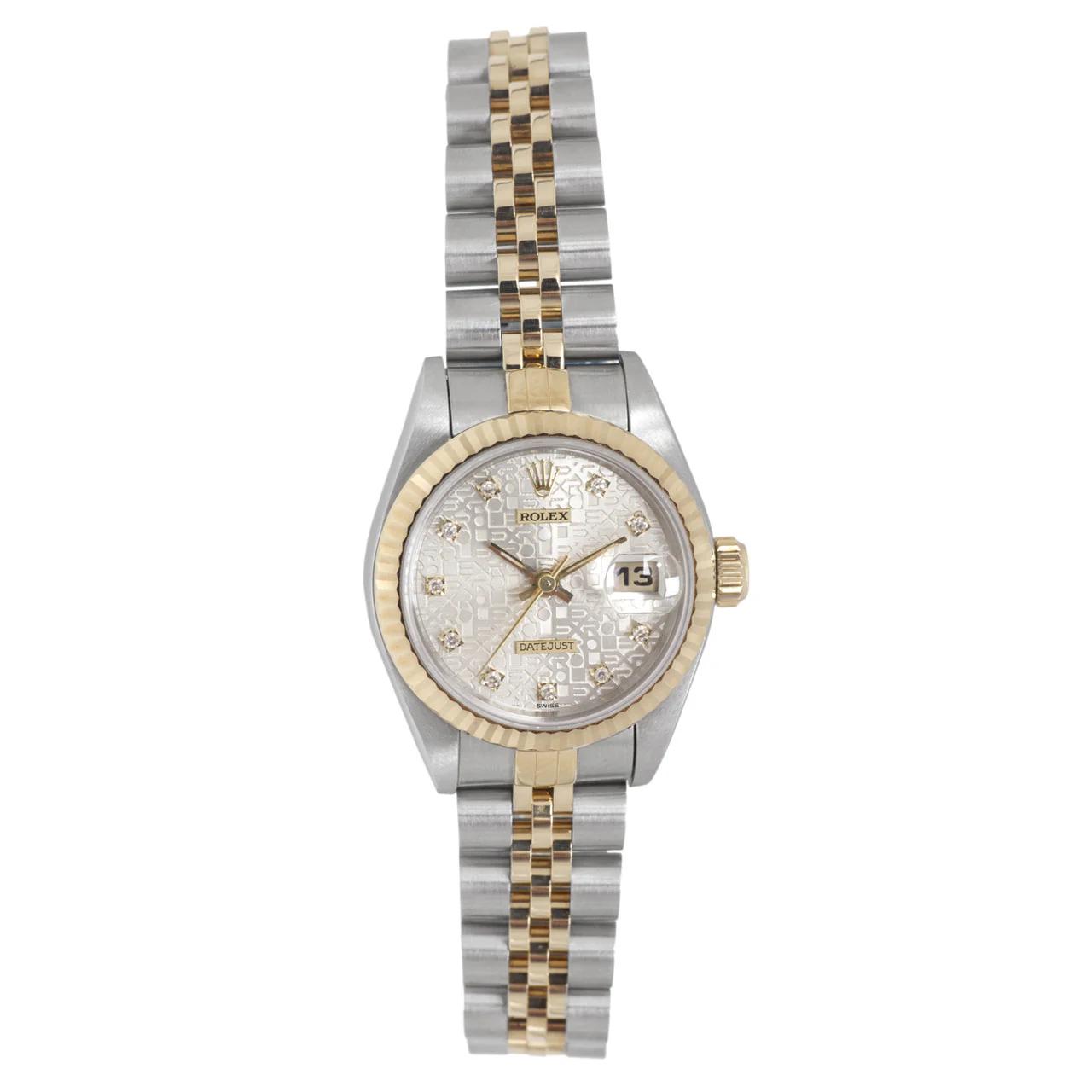 Rolex 18K & Stainless Steel Jubilee Diamond Dial Ladies Datejust 69173