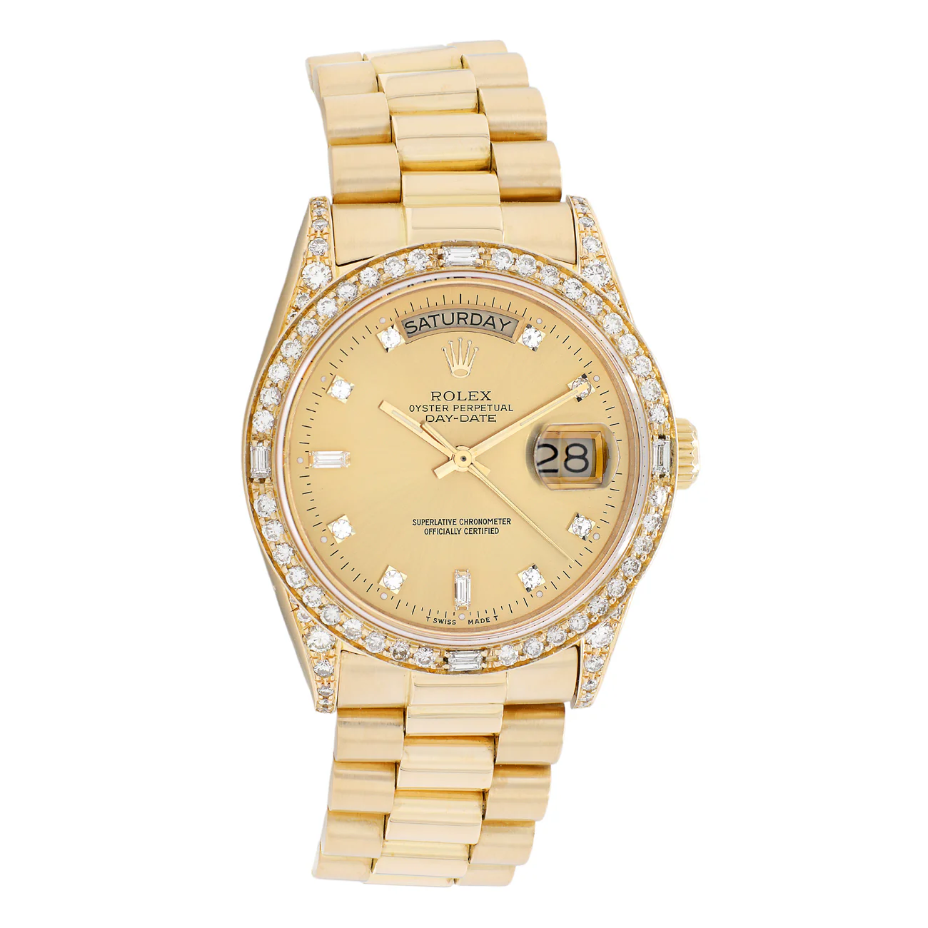 Rolex 18K Yellow Gold Diamond Day-Date President 18038