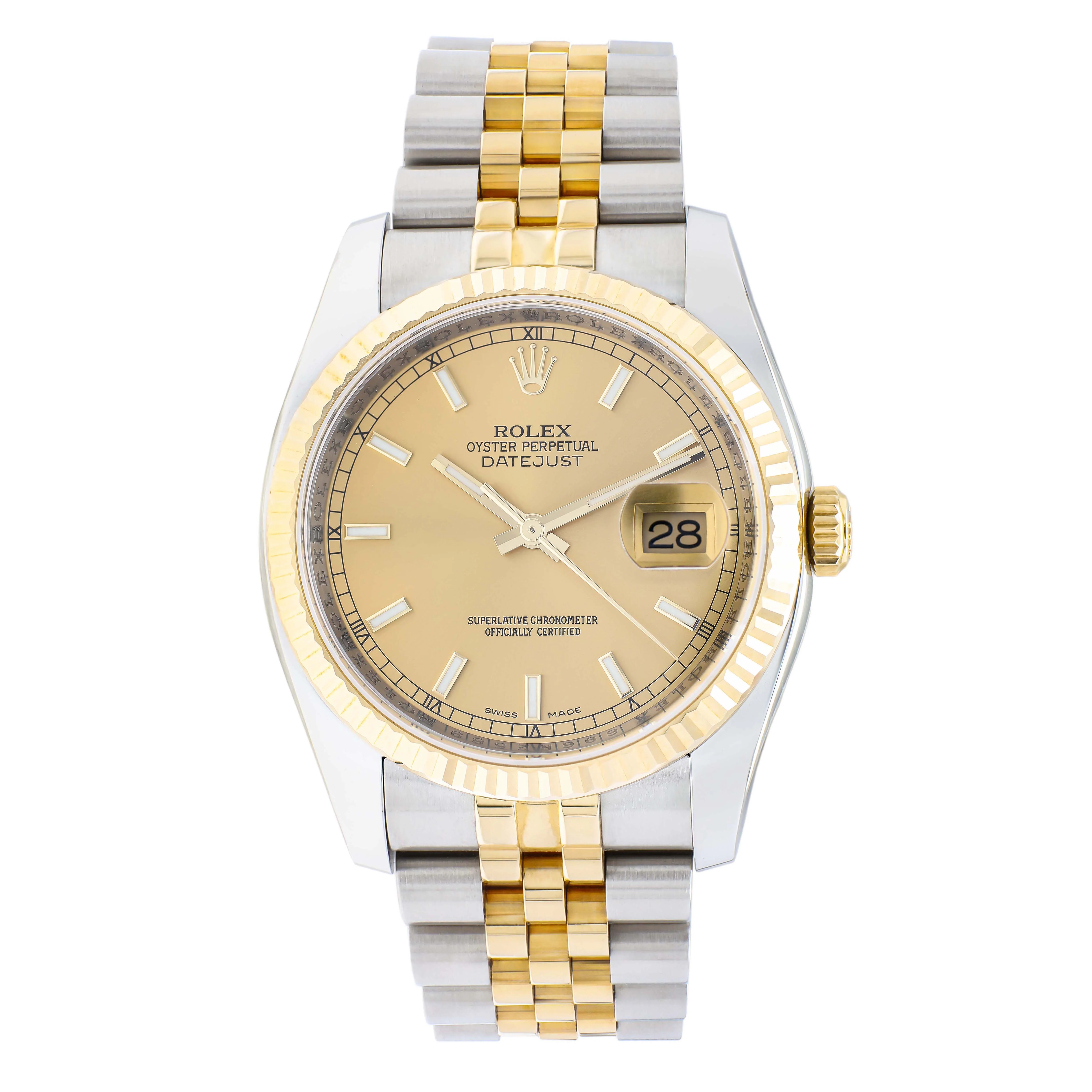 Rolex 18K Yellow Gold Stainless Steel Datejust 36 116233