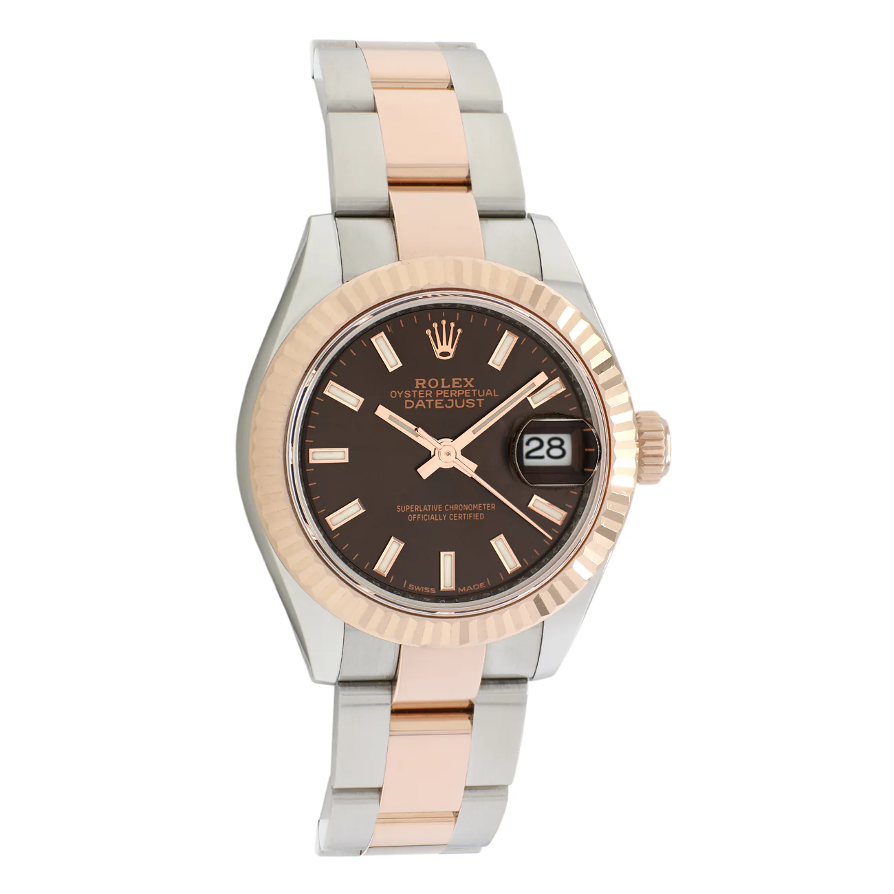 Rolex Stainless Steel 18K Rose Gold Datejust 28 279171