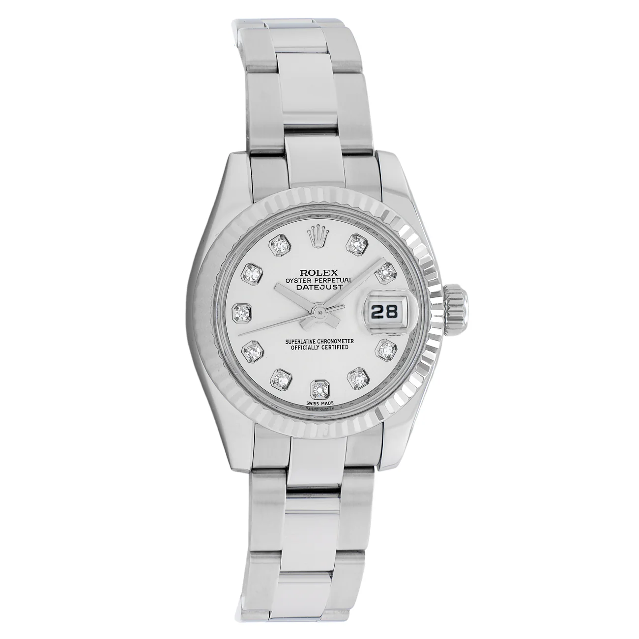 Rolex Stainless Steel 18K White Gold Datejust 26 179174