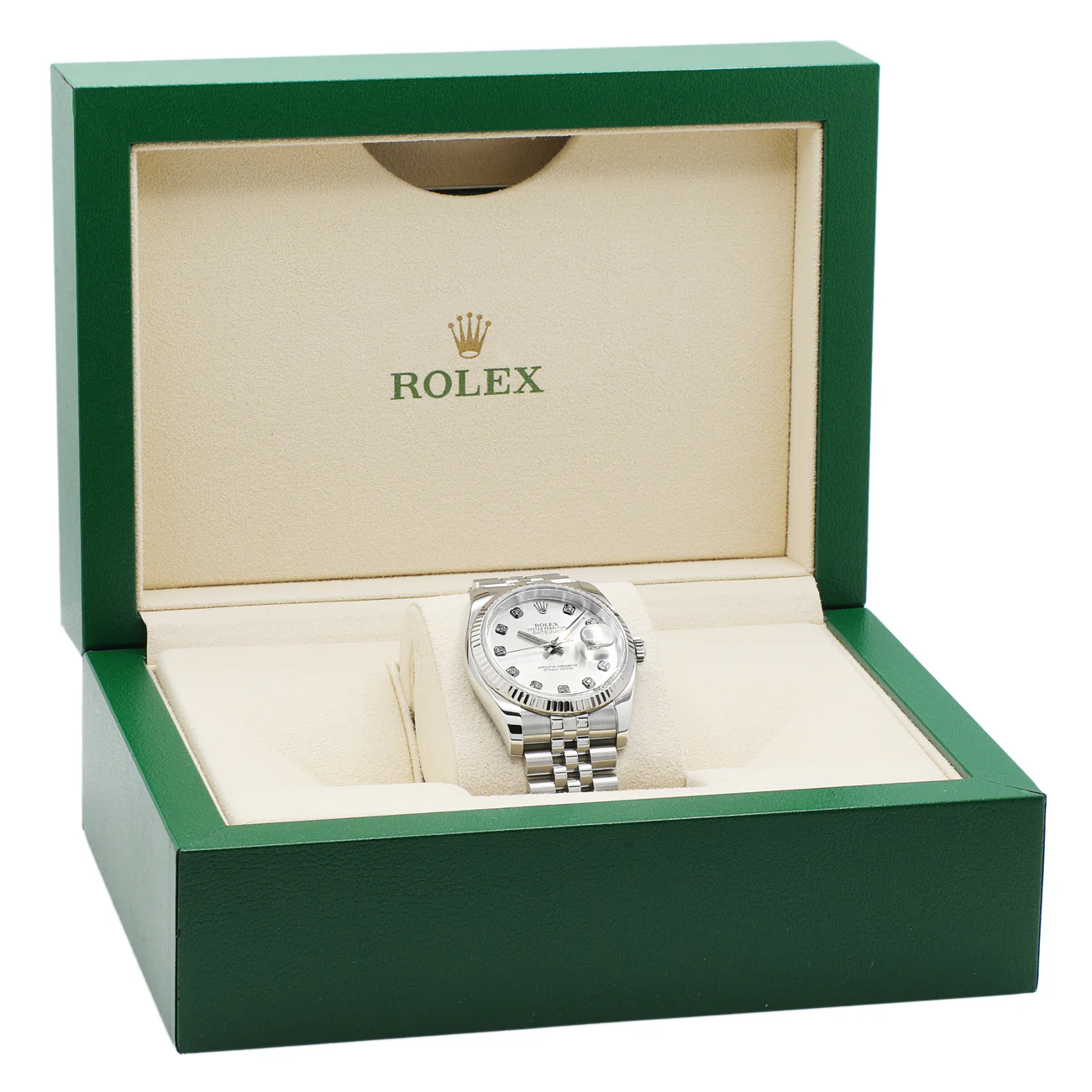 Rolex Stainless Steel 18K White Gold Diamond Datejust 36 116234 - Image 5