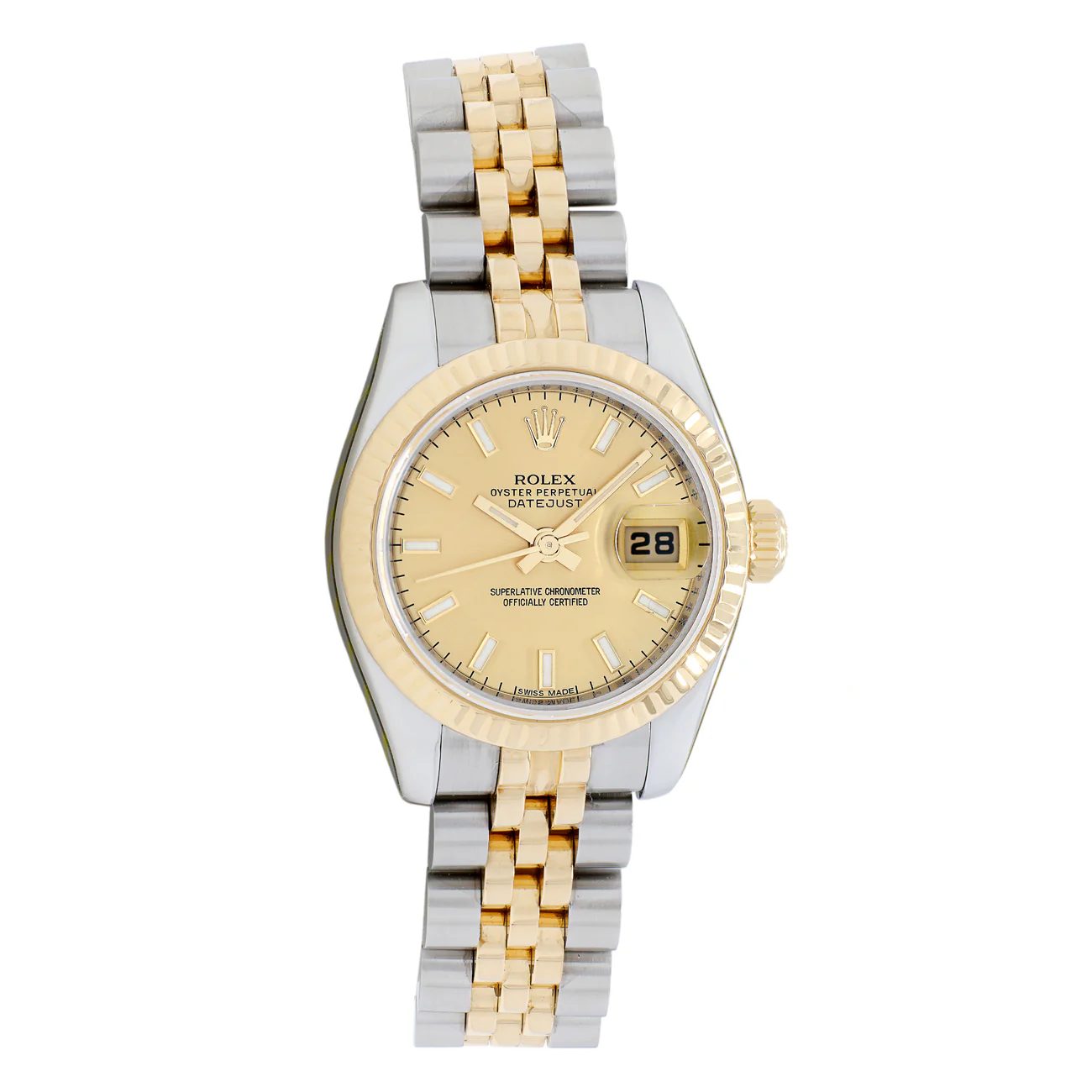 Rolex Stainless Steel 18K Yellow Gold Datejust 26 179173
