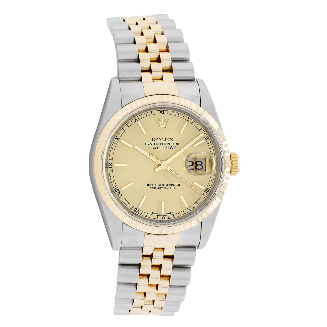 Rolex Stainless Steel 18K Yellow Gold Datejust 36 16233