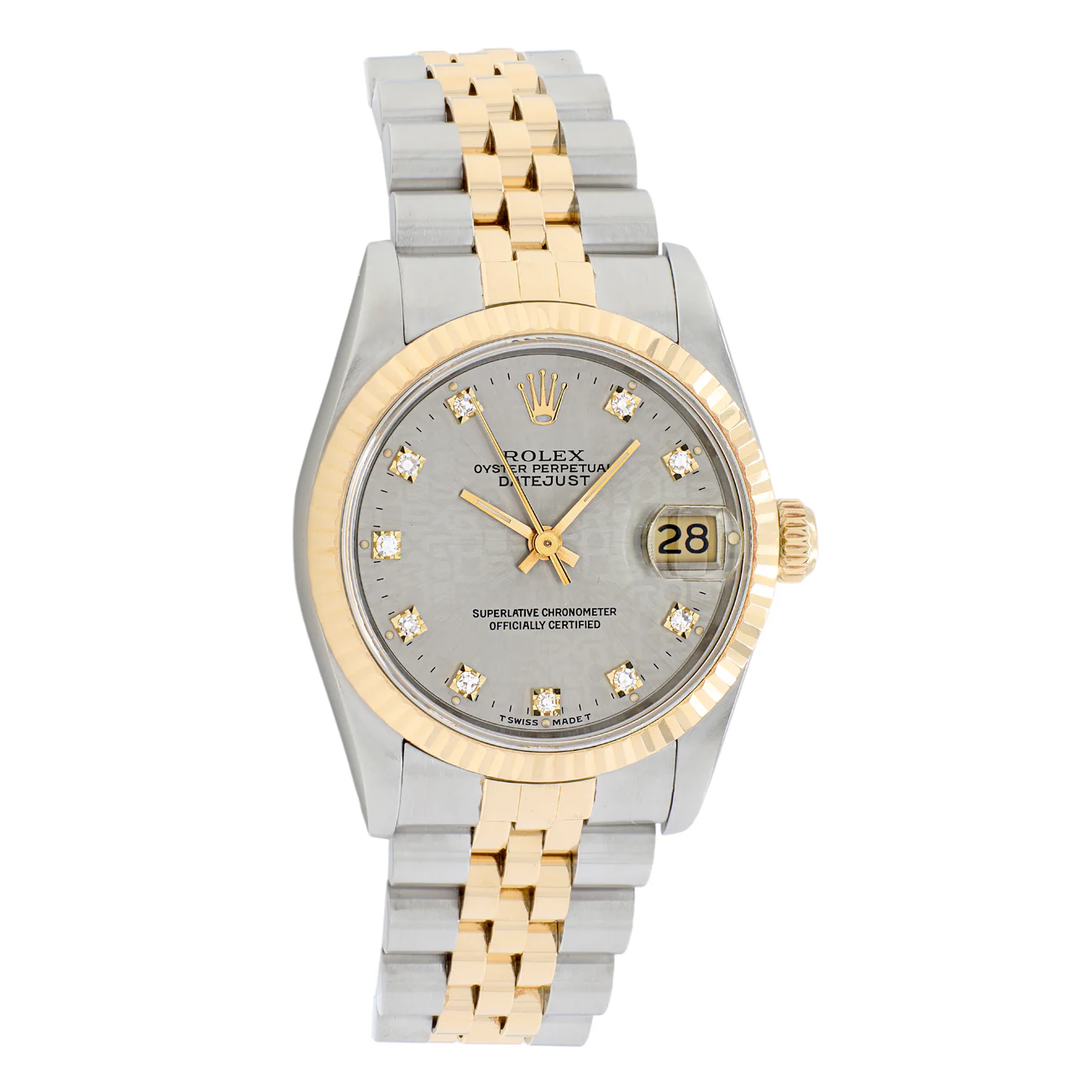 Rolex Stainless Steel 18K Yellow Gold Diamond Datejust 31 68273