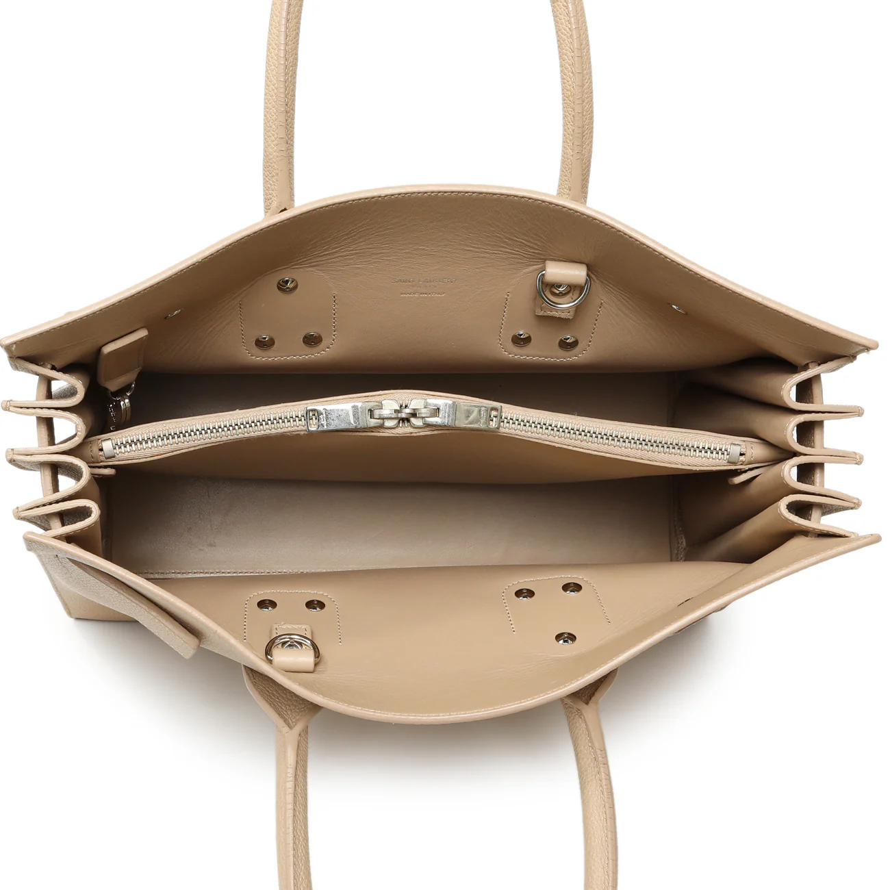 Saint Laurent Beige Grained Calfskin Small Sac De Jour - Image 4