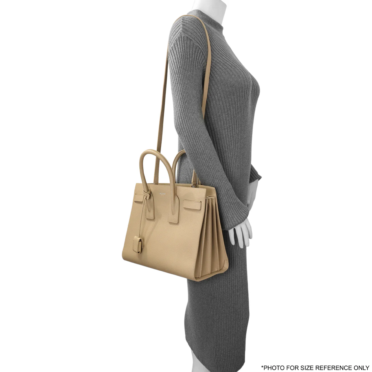 Saint Laurent Beige Grained Calfskin Small Sac De Jour - Image 9